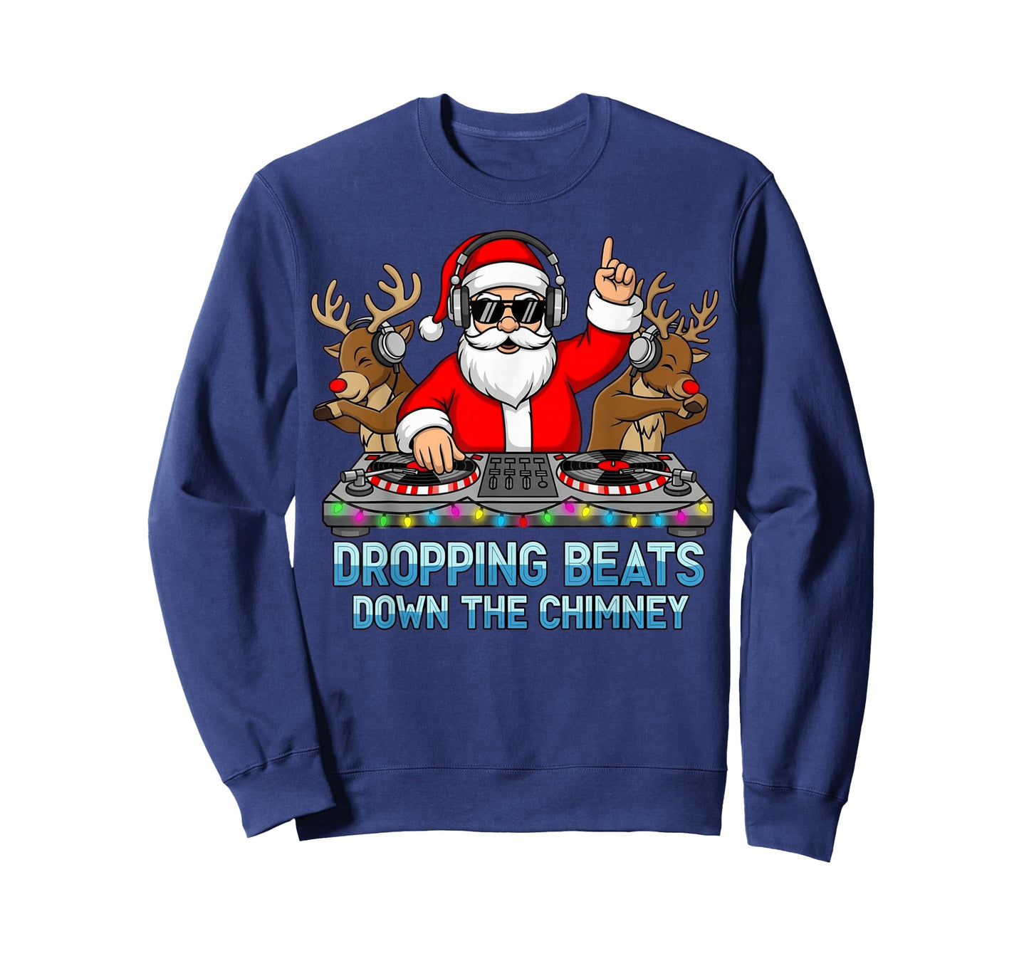 DJ Santa Dropping Beats Down The Chimney Christmas T-Shirt