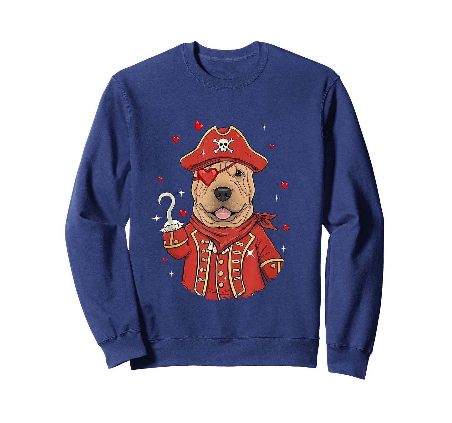 Shar Pei As Pirate Valentine's Day Matching Owner Kids T-Shirt