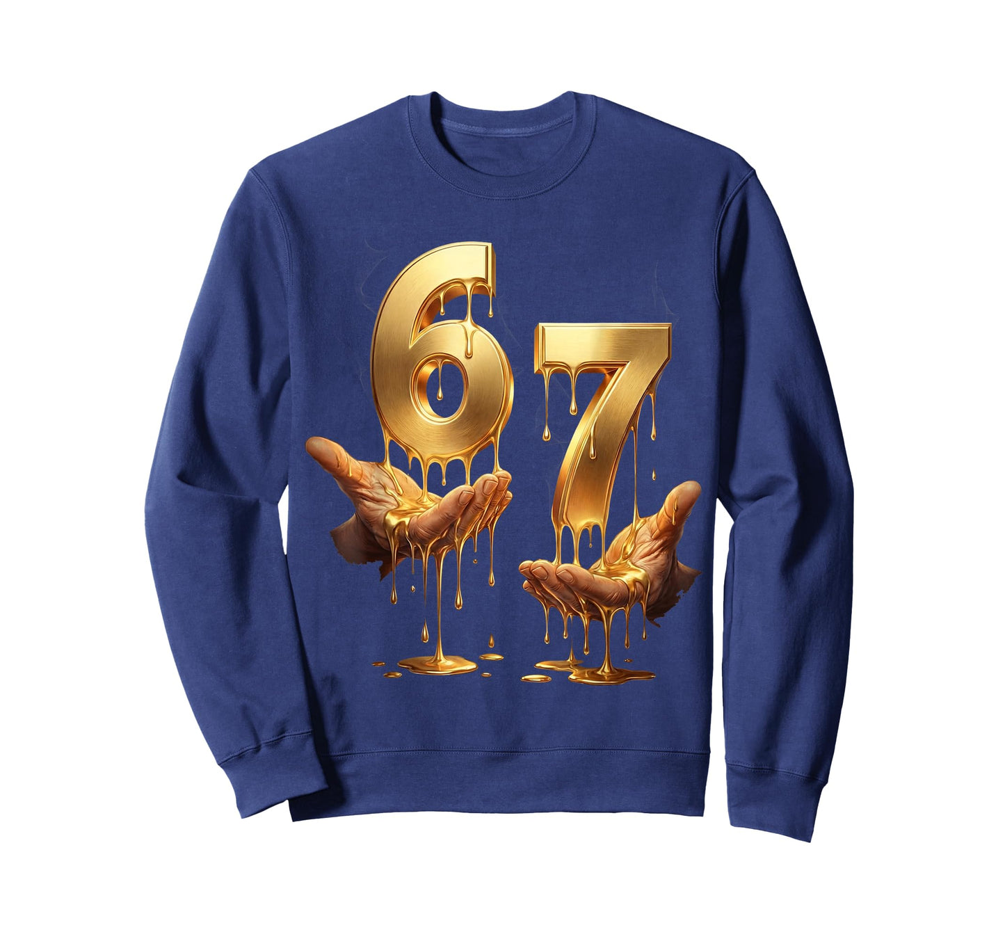 67 Hands Six Seven 6 7 Gold Drip Teens Boys Kids Dripping 67 T-Shirt