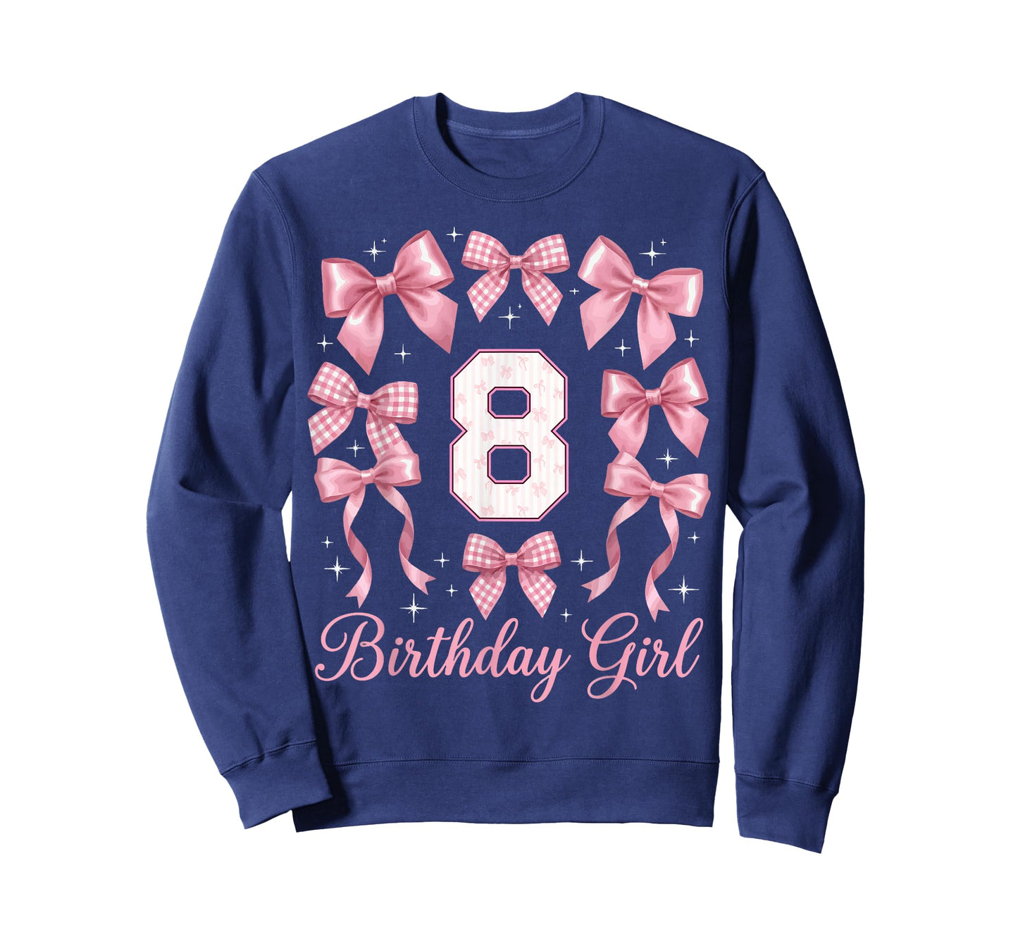 8th Birthday Shirts for Girls Coquette Bow Eight 8 Year Old T-Shirt