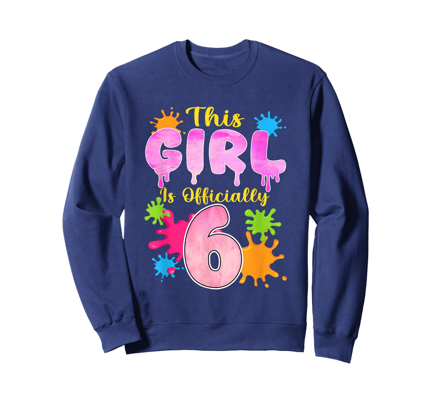 This Girl is Officially 6 Year Old Slime Themed 6th Birthday T-Shirt