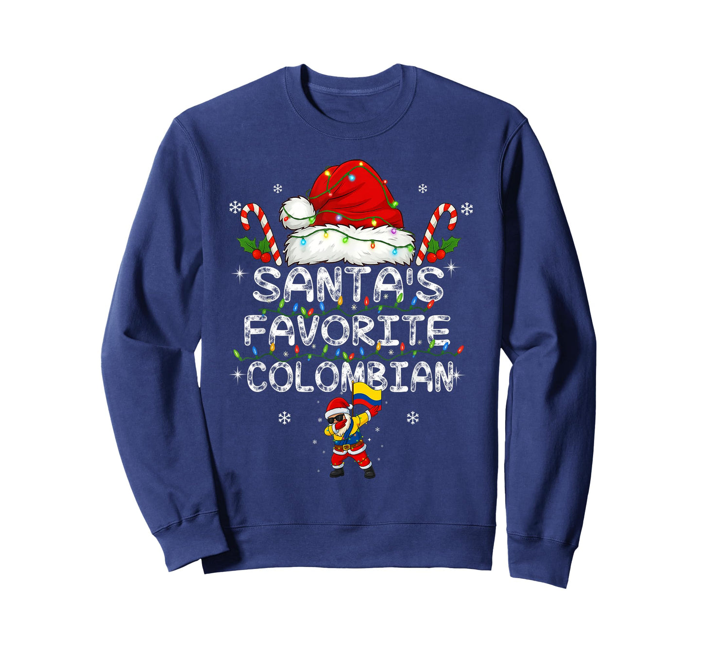 Funny Santa's Favorite Colombian Christmas Santa Dab Xmas T-Shirt