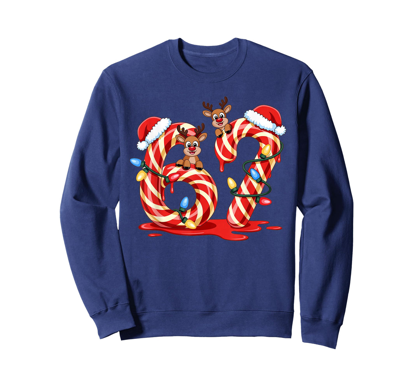Melting Candy Cane 67 Christmas Design Santa Hat Holiday T-Shirt