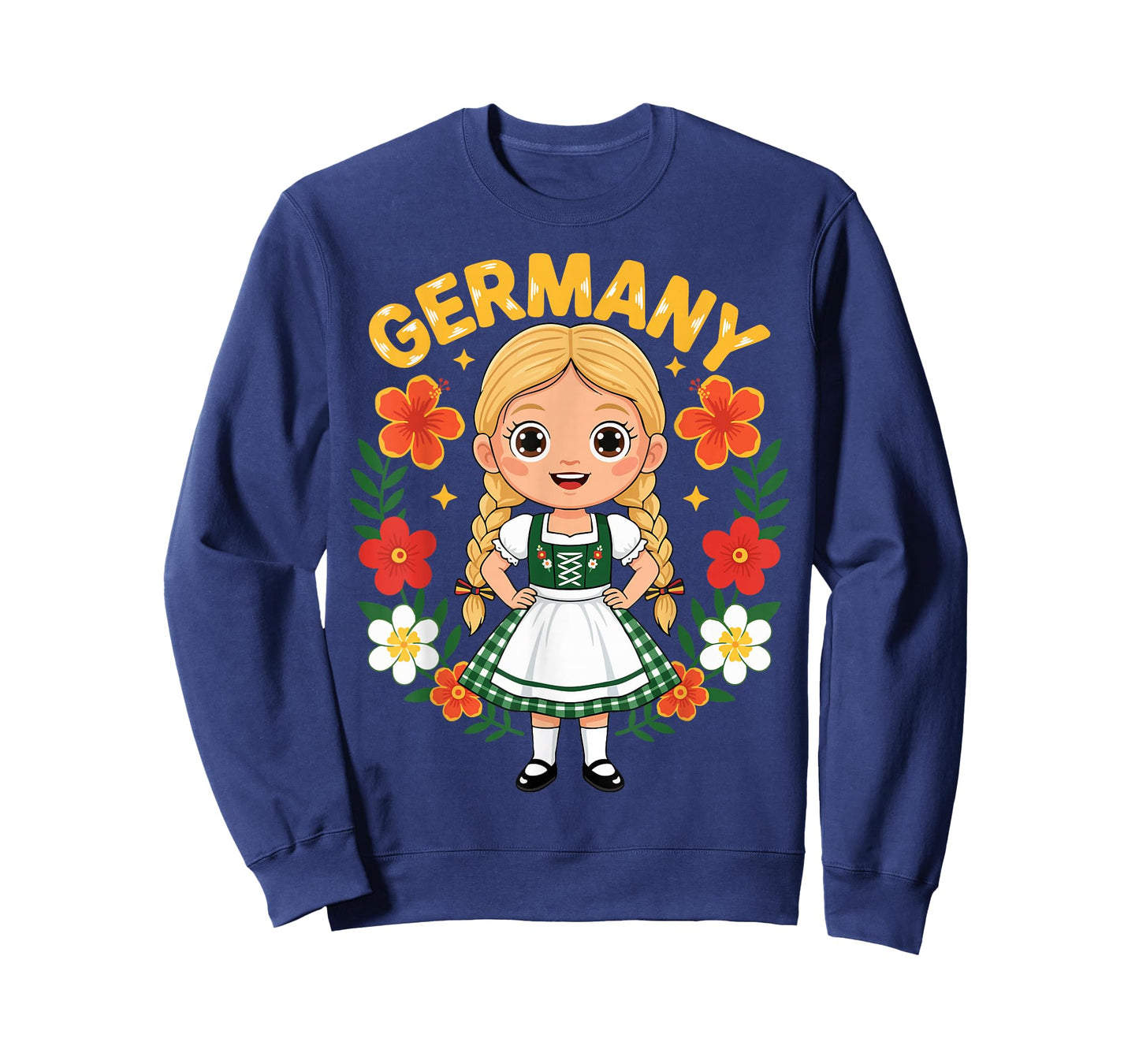 Germany German Girl Traditional Dress Flowers Heritage T-Shirt