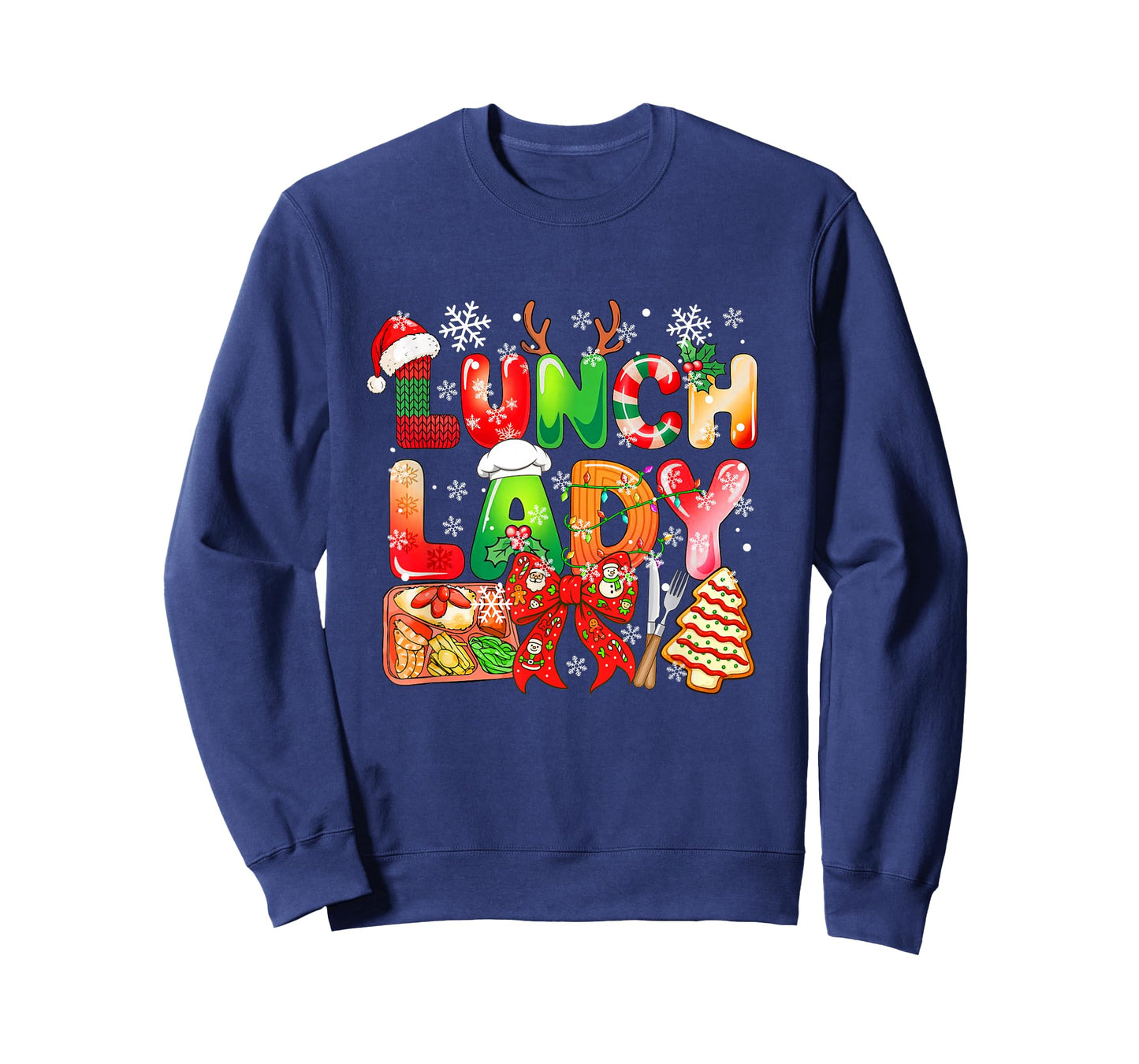 Lunch Lady Job Tools Colorful Costume Bow Tie Xmas Group T-Shirt