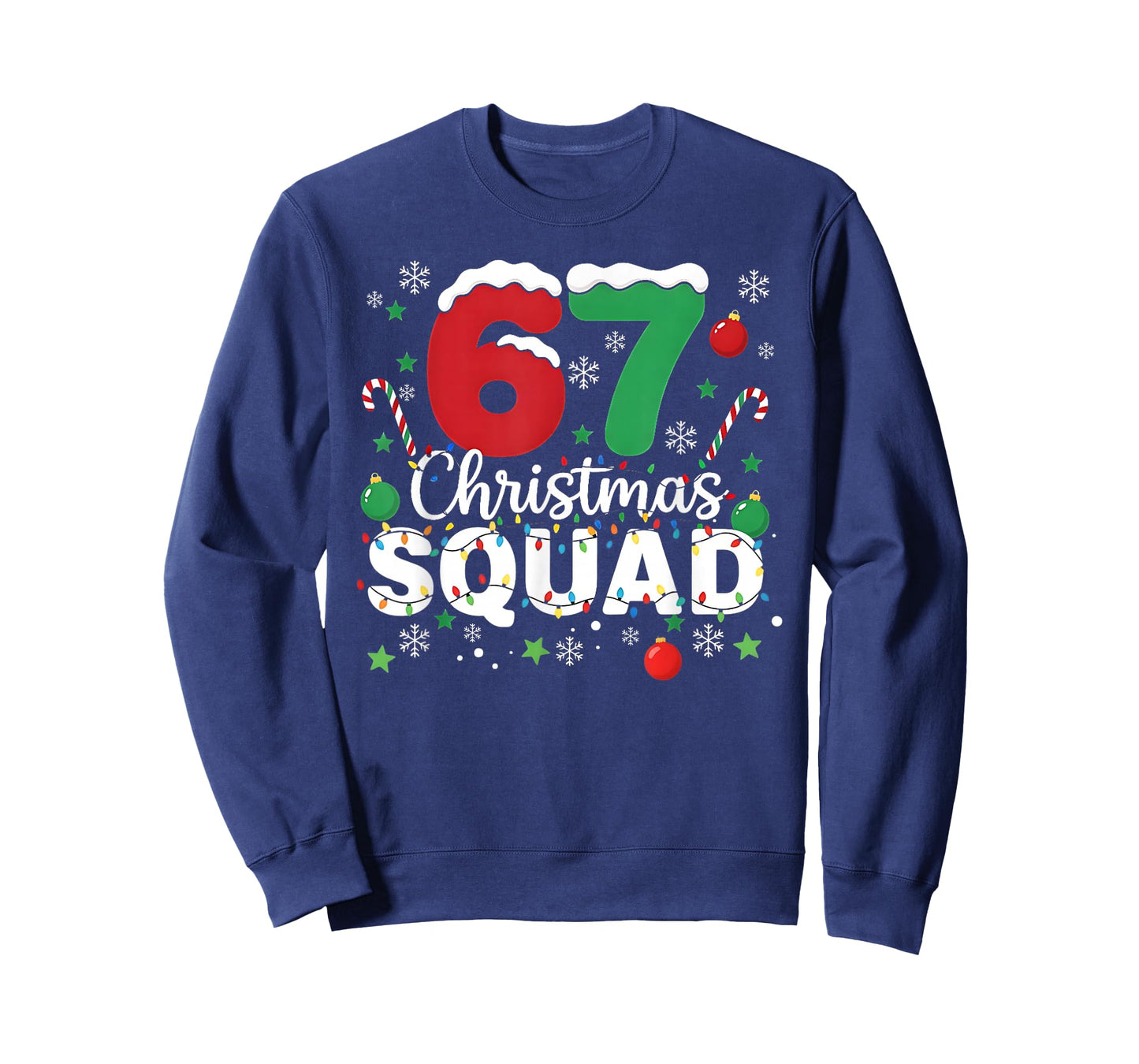 Funny 67 Six Seven Meme Brainrot 67 Christmas Squad T-Shirt