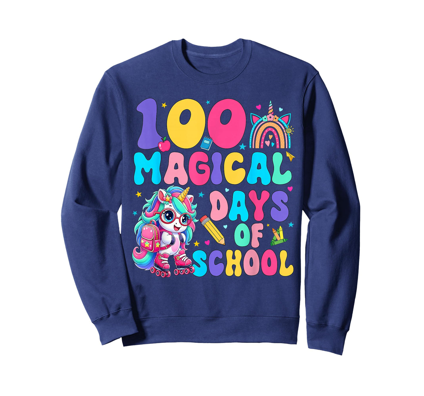 100 Magical Days Unicorn Happy 100th Day of School Girls Kid T-Shirt