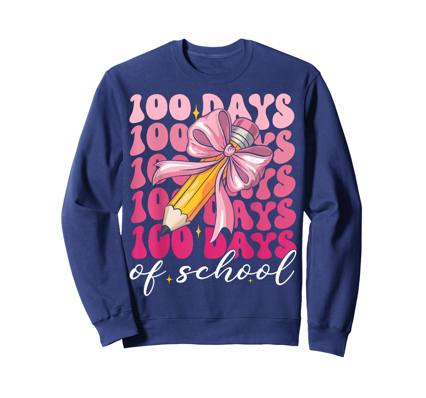 100 Days of School Girls Coquette Pink Bow Teacher Student T-Shirt