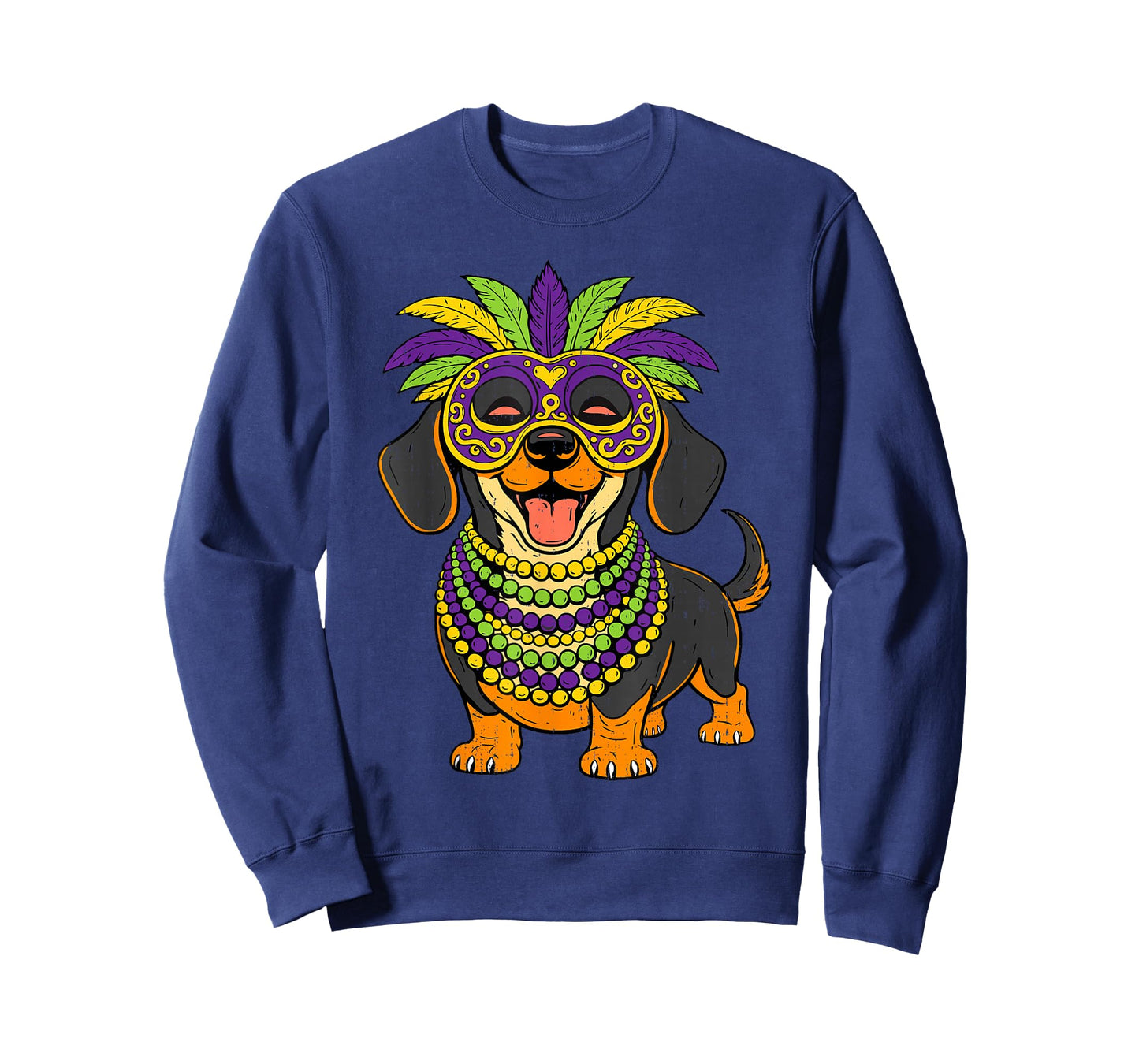 Dachshund Mardi Gras Carnival Jester Beads Dog Lover Pet T-Shirt