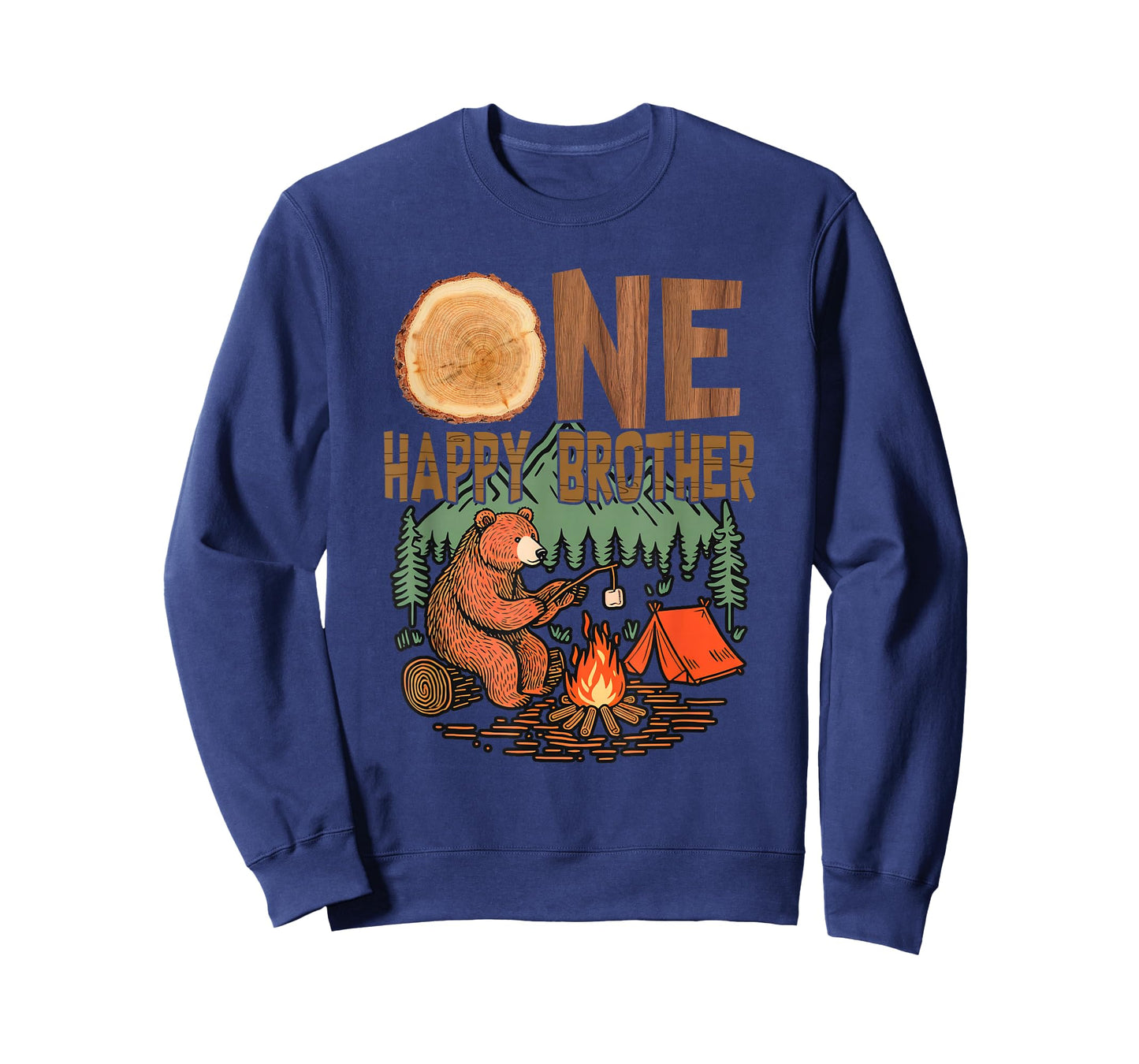 One Happy Brother Camper 1St Birthday Camping Bear T-Shirt