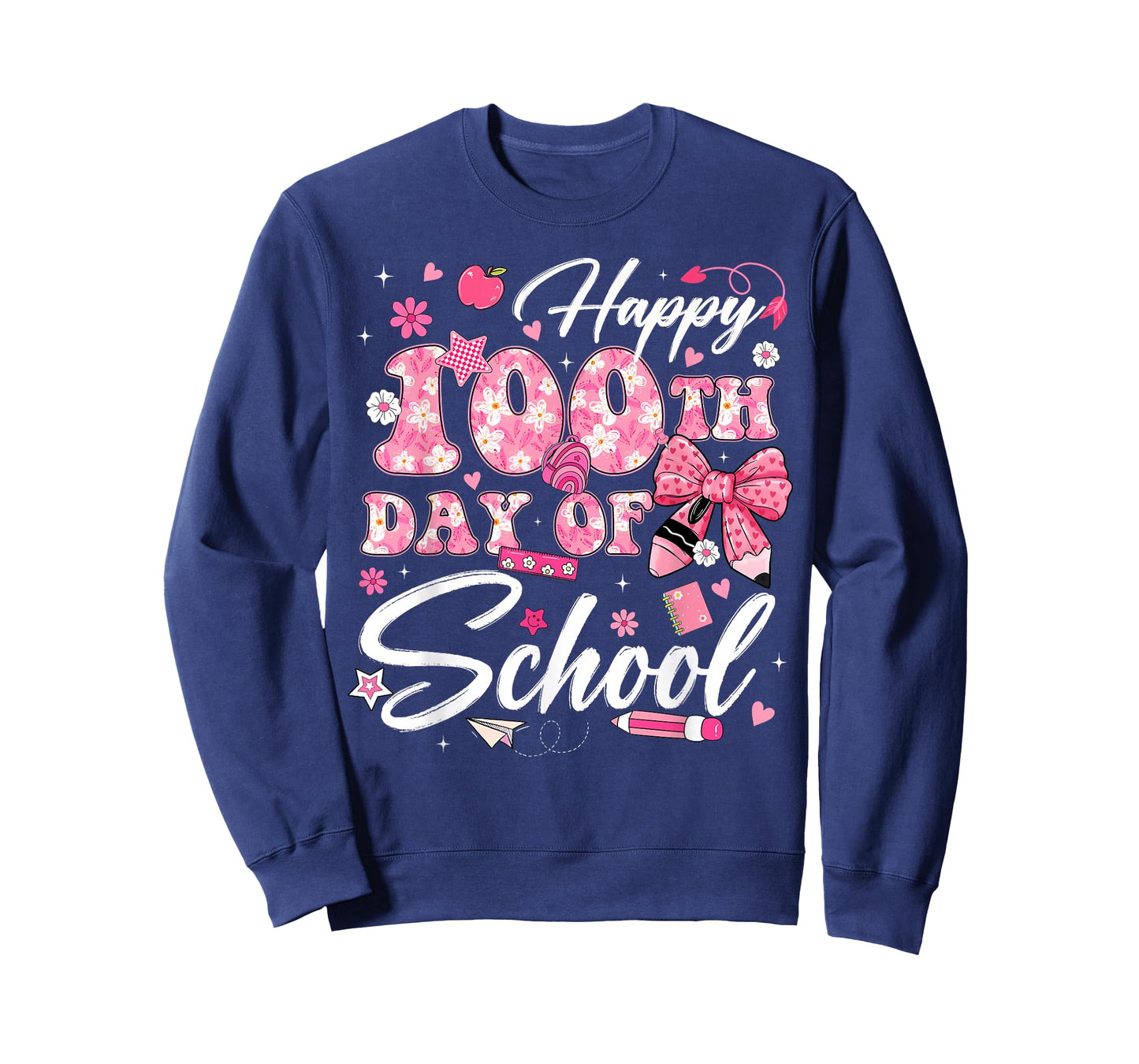 100th Day of School 100 Days Coquette Bow Teacher Floral T-Shirt