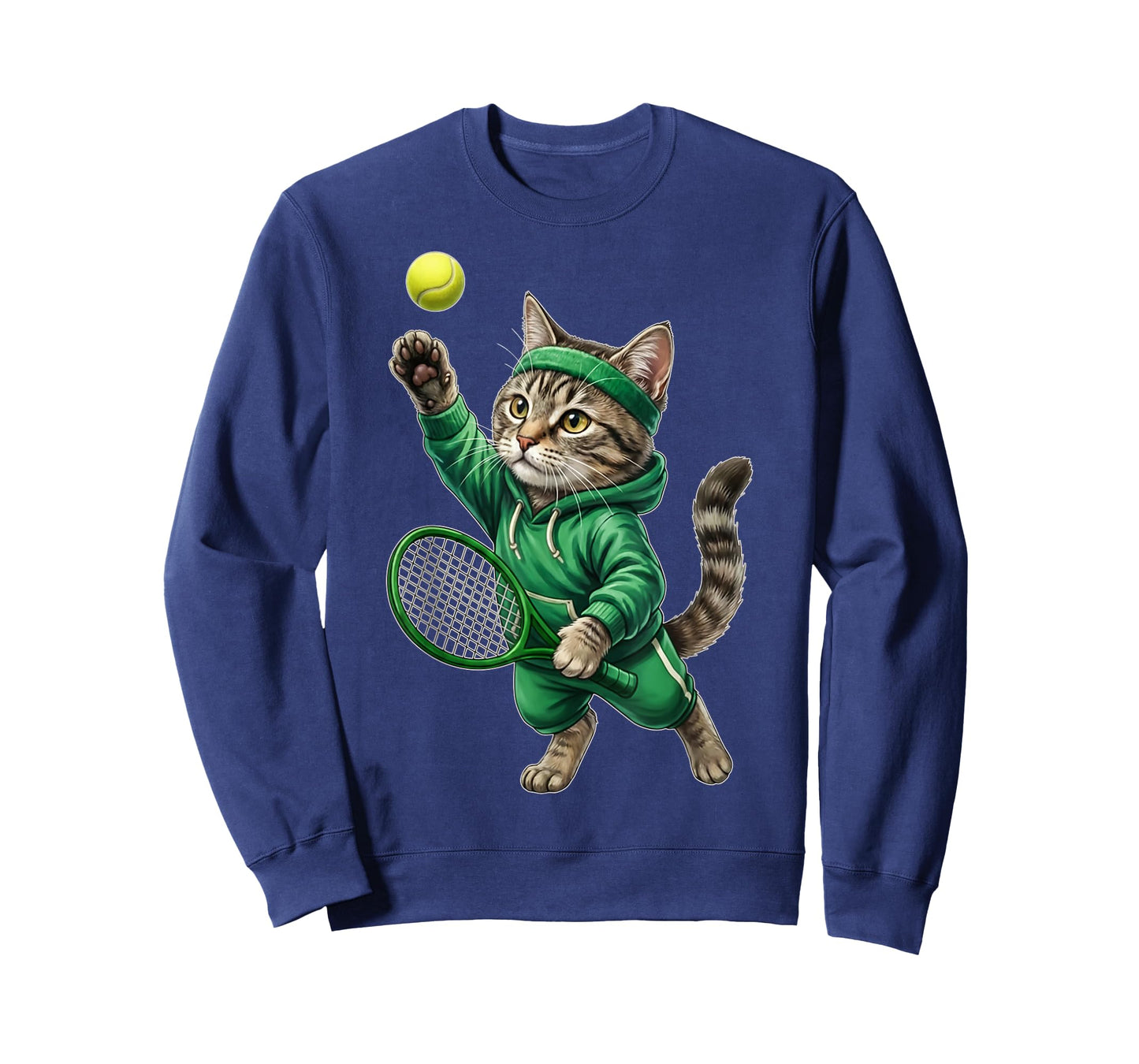 Funny Tennis Cat Cute Kitten Playing Sports with Racket T-Shirt