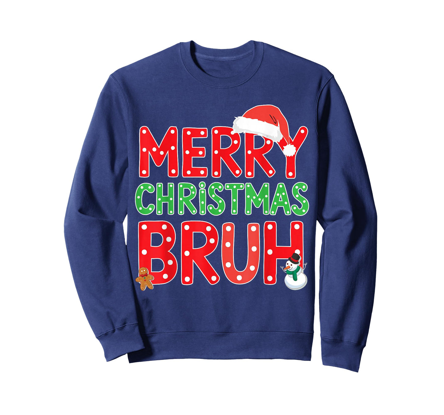 Merry Christmas Bruh Funny Santa Claus Retro Men Women Kids T-Shirt