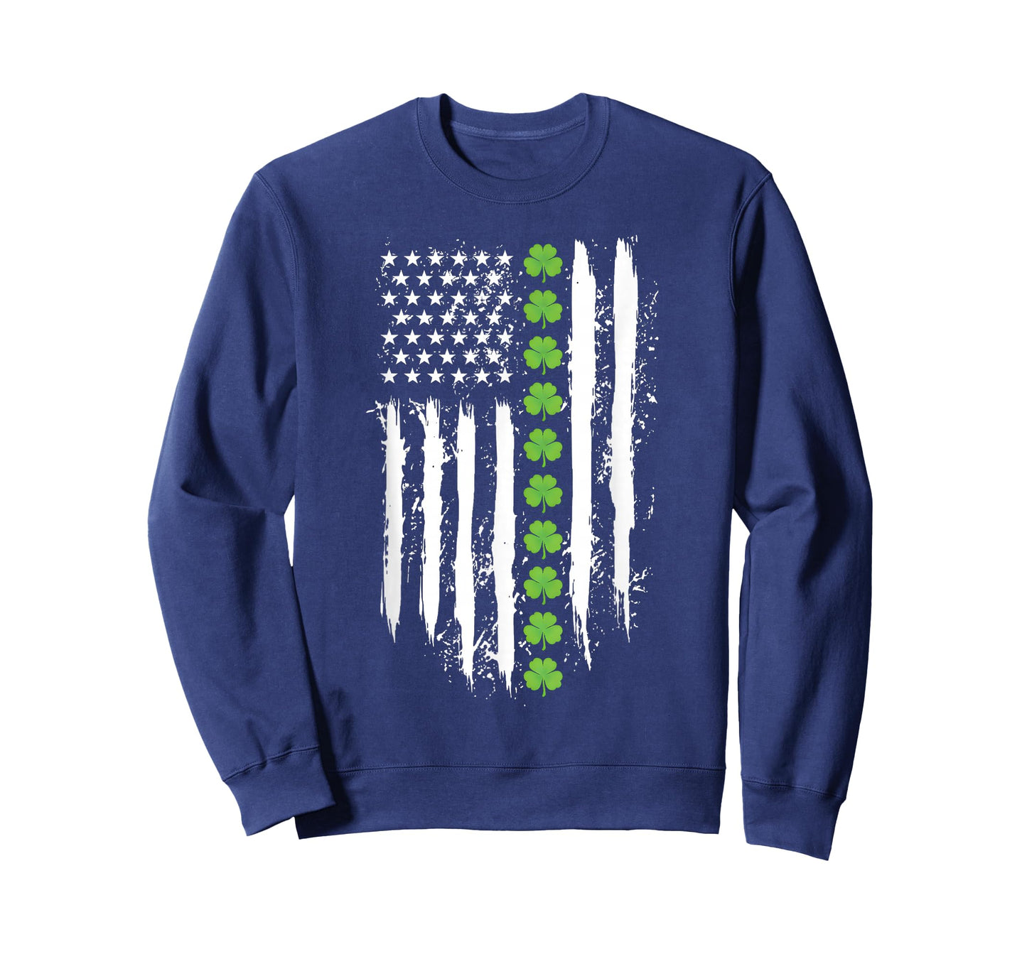 St Patricks Day Shamrock US American Flag Patriotic Lover T-Shirt