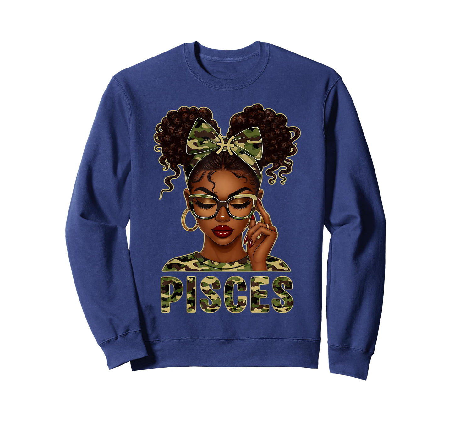 It's My Birthday Pisces Girl Camo Zodiac Black Queen T-Shirt
