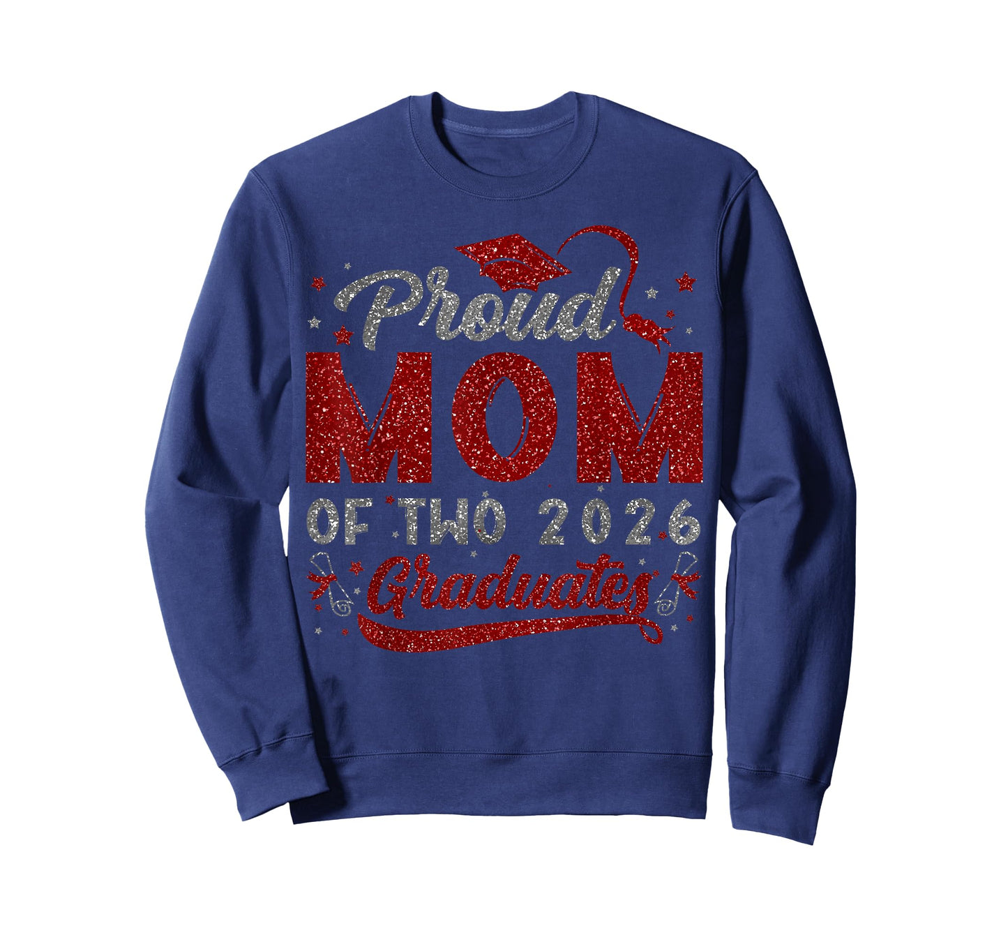 Proud Mom of Two Class of 2026 Graduates Twins Graduation T-Shirt