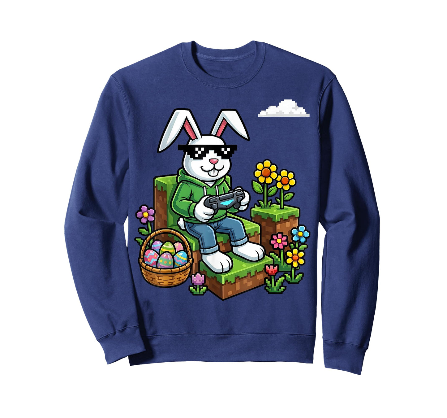 Happy Easter Bunny Egg Video Game Boy Kids Mens Gamer Pixel T-Shirt
