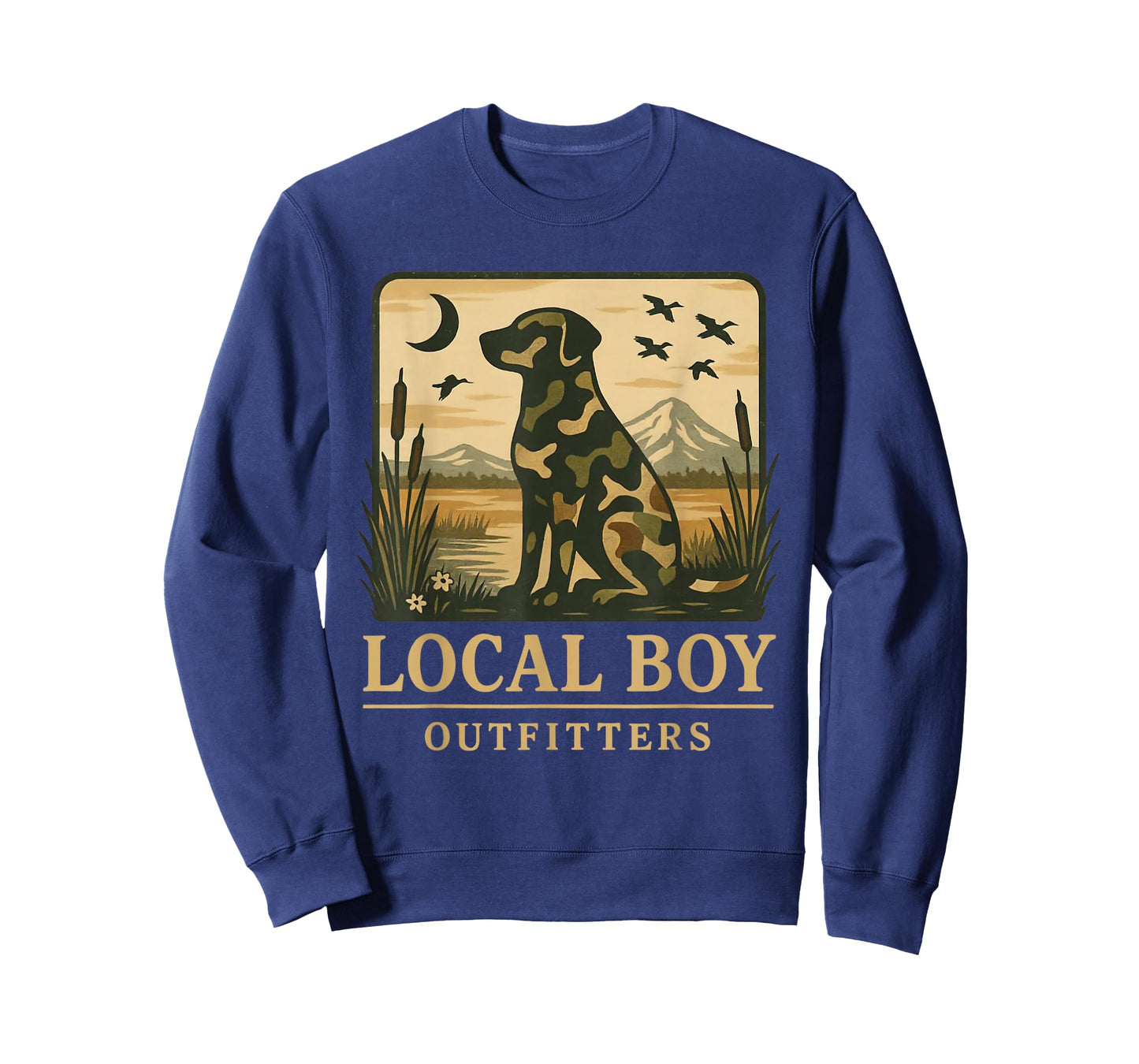 Camo Southern Local Boy Duck Hunting Black Lab Outdoor T-Shirt