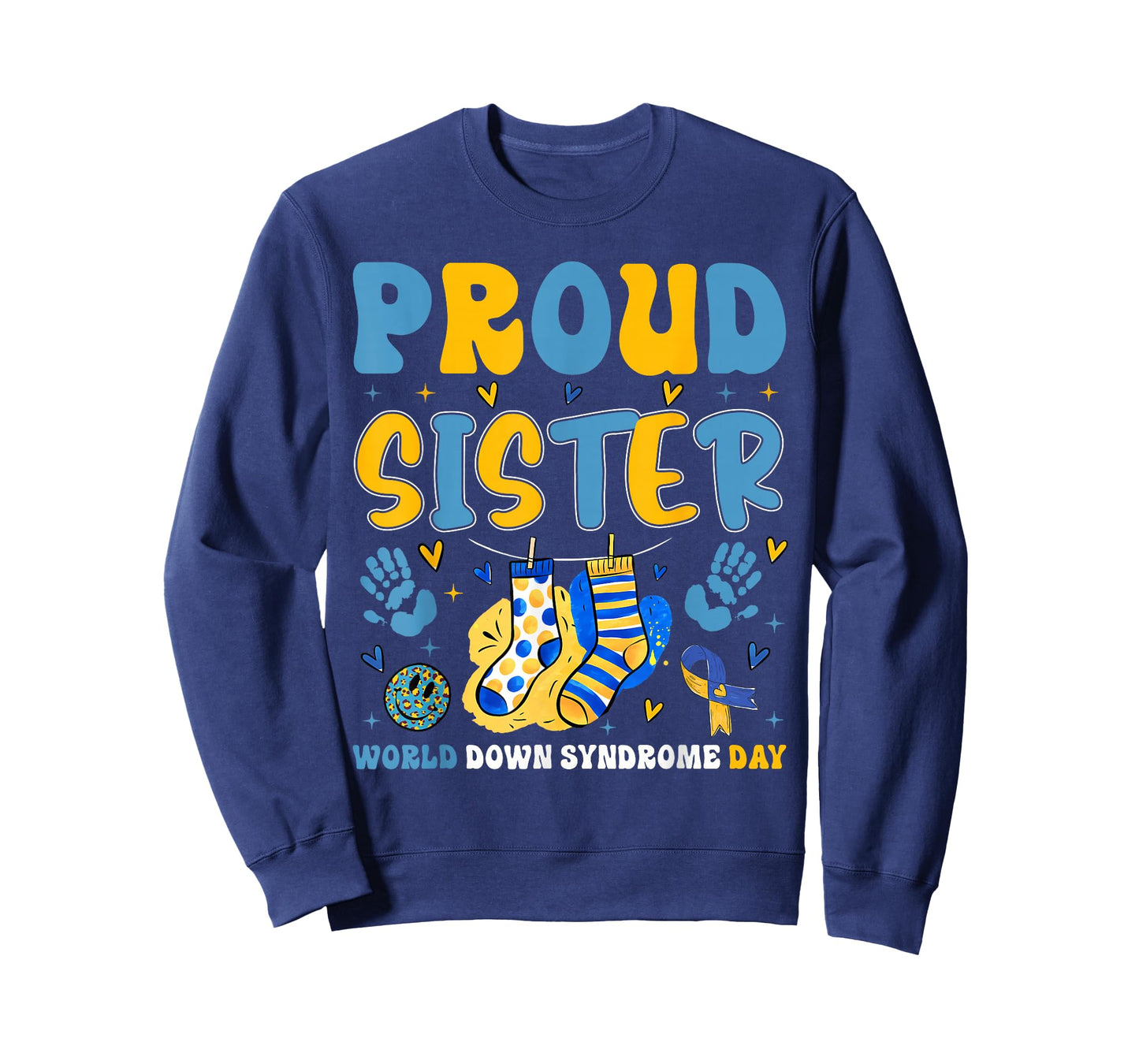 Retro Proud Sister World Down Syndrome Day Girl Women Kid T-Shirt