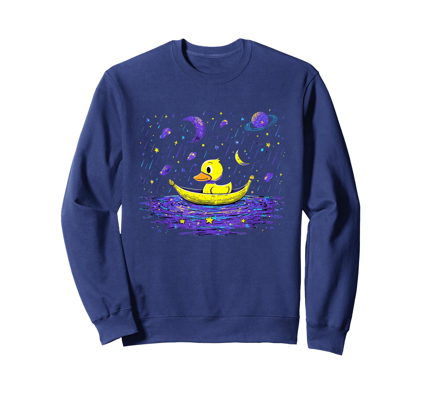 Colorful Duck Moon Adventure in Galaxy T-Shirt