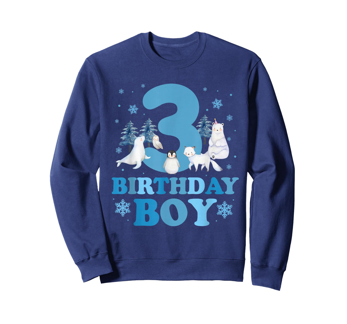 Winter 3rd Birthday Boy Arctic Animals 3 Year Old Birthday T-Shirt