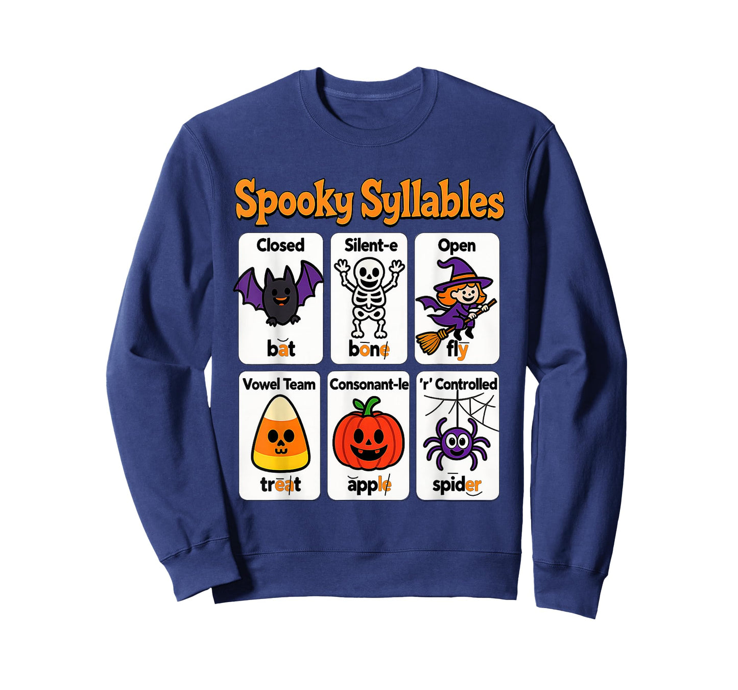 Spooky Syllables Teacher Outfit Halloween Classroom Learning T-Shirt