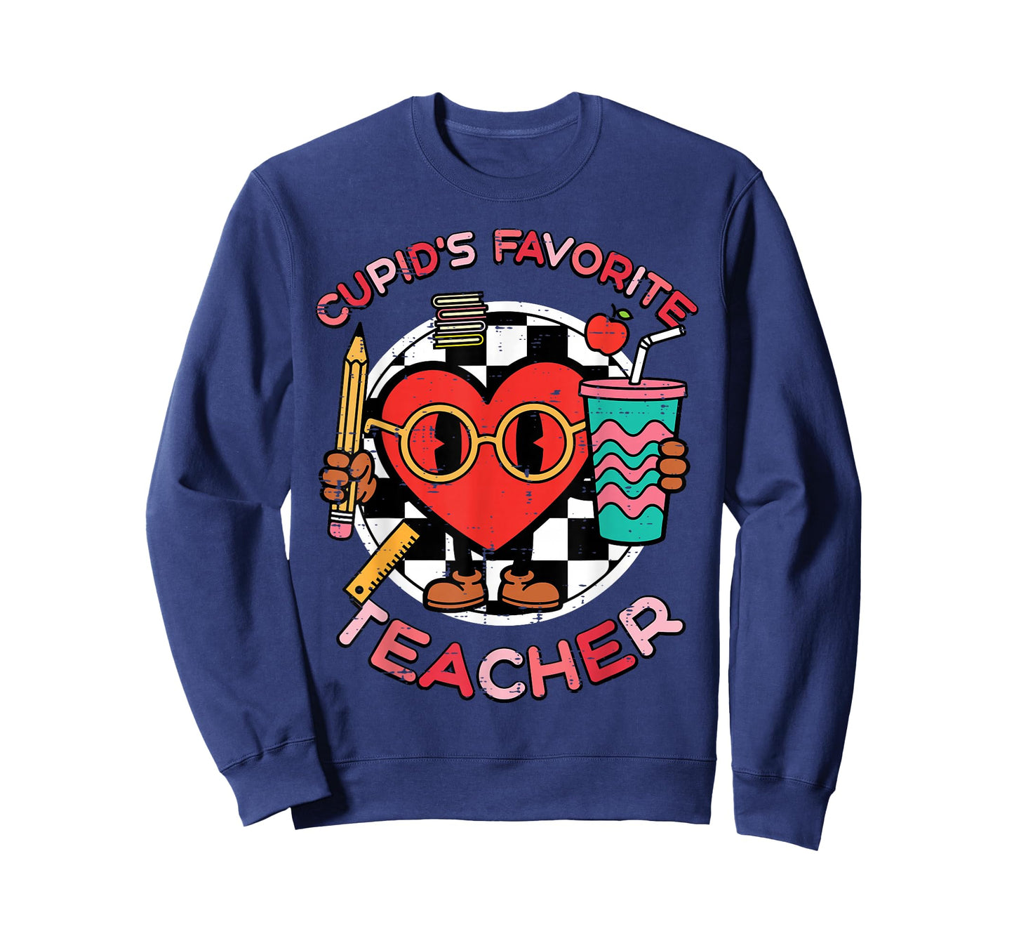 Valentines Day Cupids Favorite Teacher Funny Heart Women Men T-Shirt