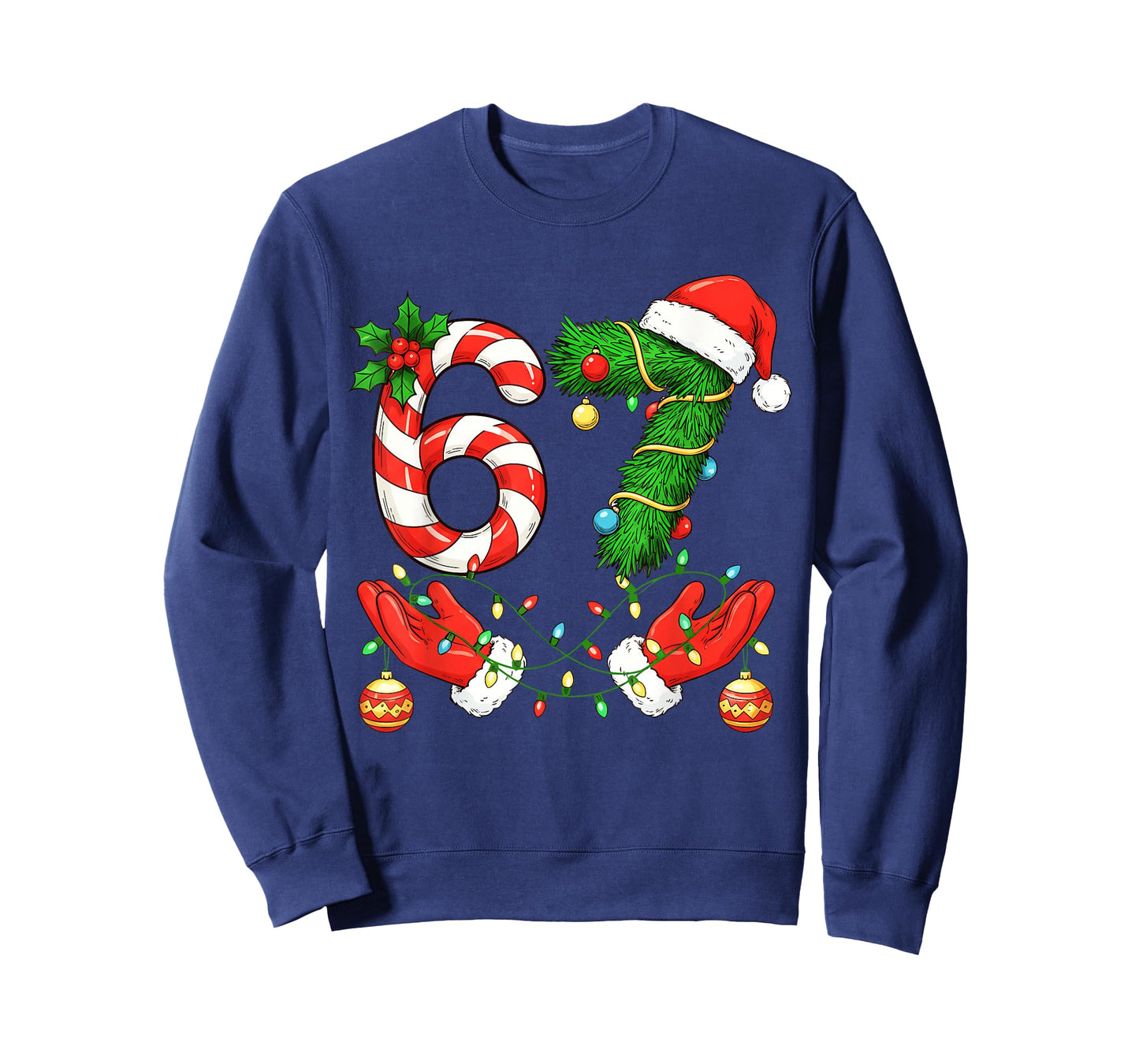 Trending Six Seven Meme Christmas 67 Santa Funny Christmas T-Shirt