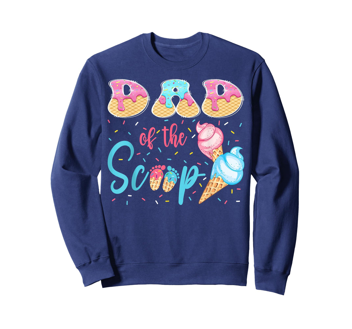 Dad of The Scoop Ice Cream Gender Reveal Baby Shower T-Shirt