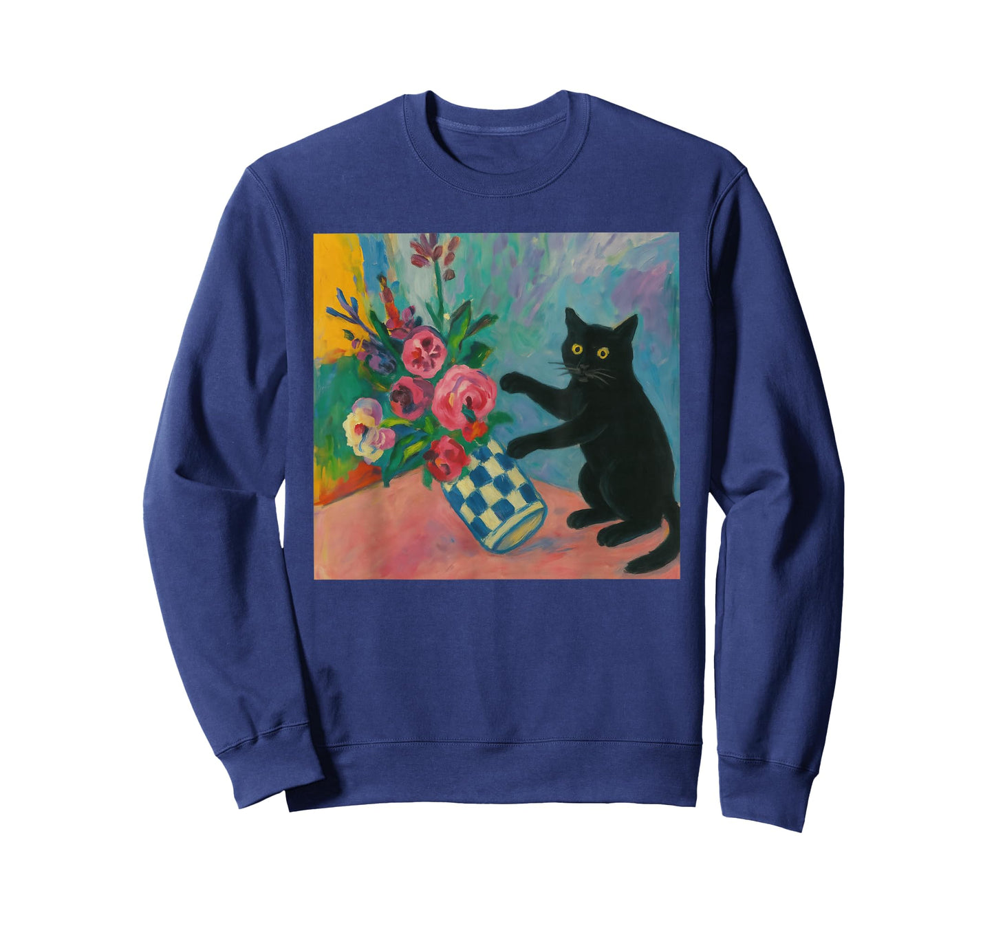 Funny Cat Matisse Black Cat Art Kitty Lover Men Women T-Shirt