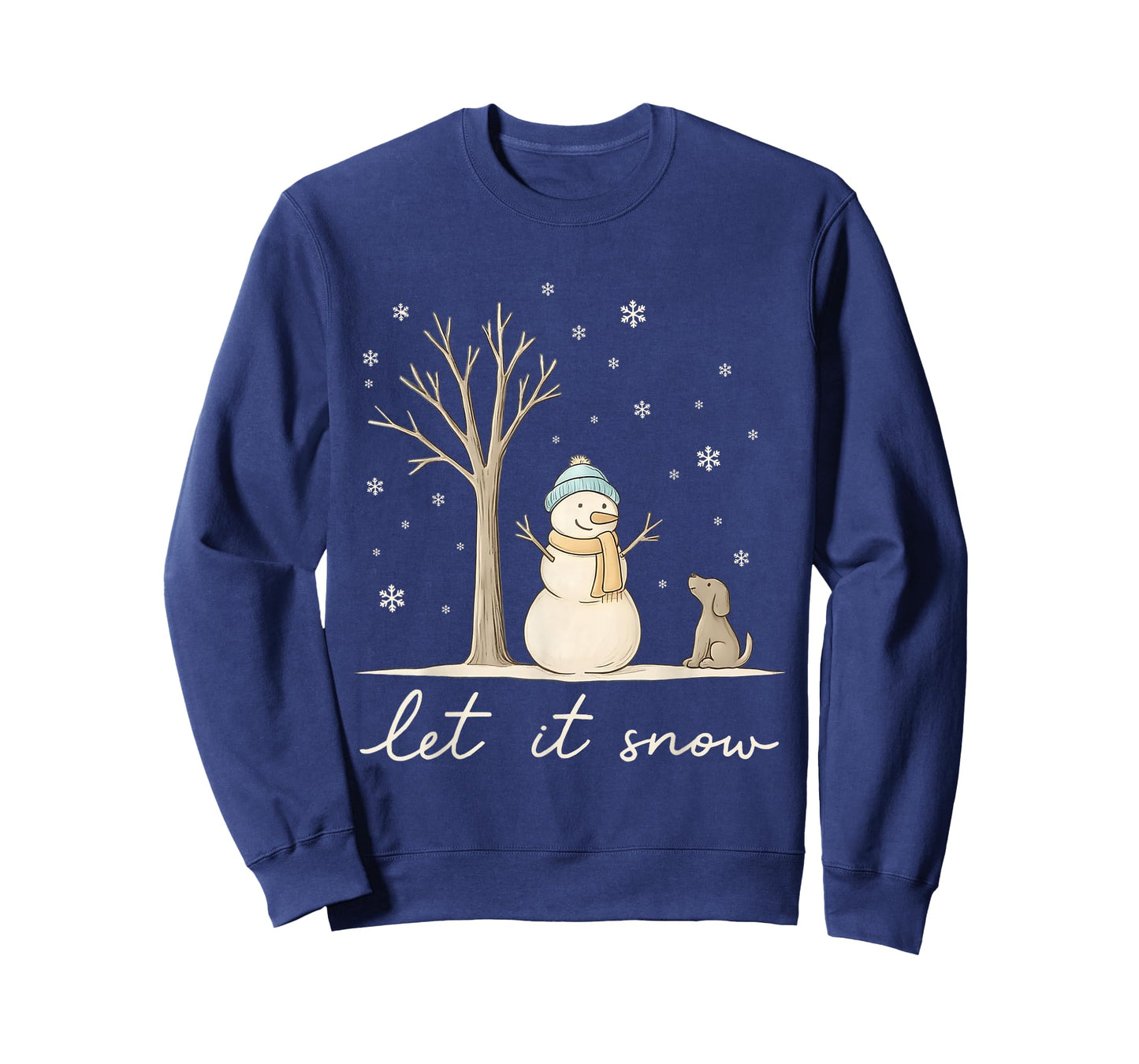 Let It Snow Christmas Snowman Winter Christmas Dog Lovers T-Shirt