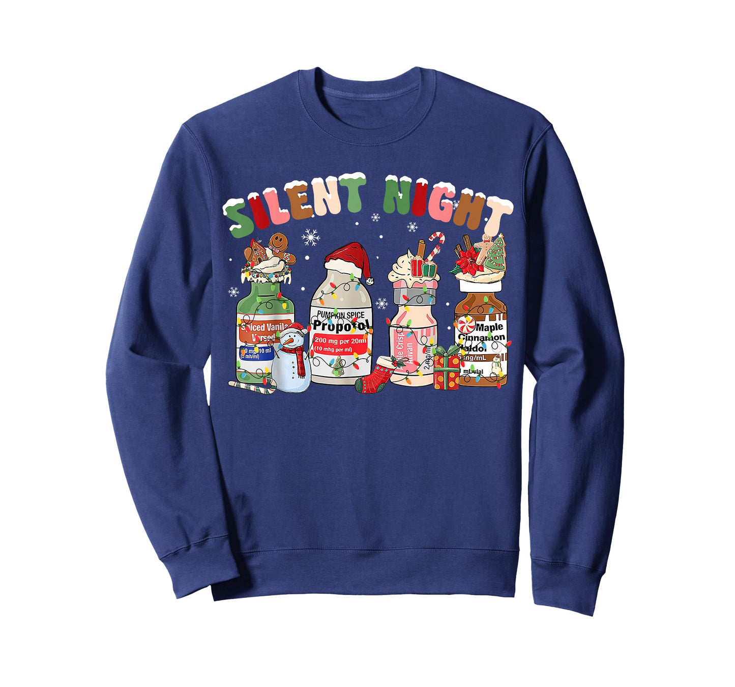 Funny Santa Propofol Silent Night ICU Nurses Merry Christmas T-Shirt
