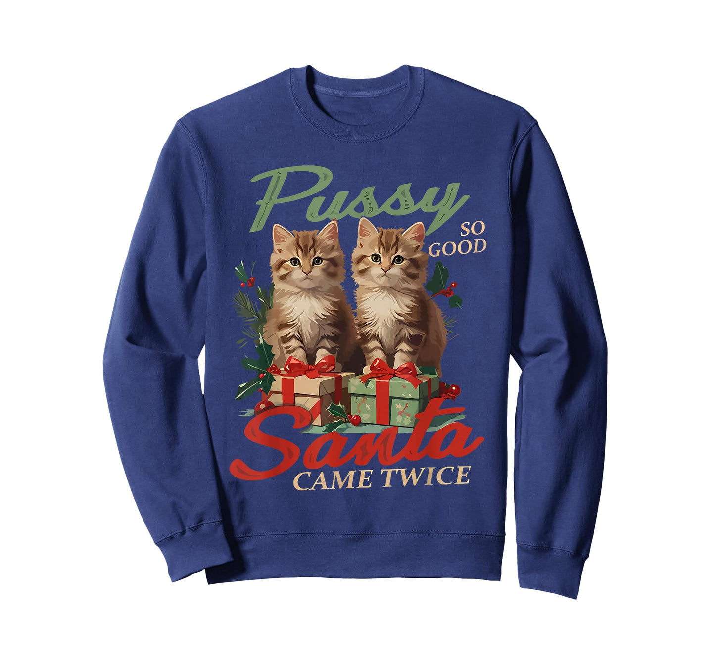 Raunchy Christmas Cat Naughty Funny Gag Prank Humor T-Shirt