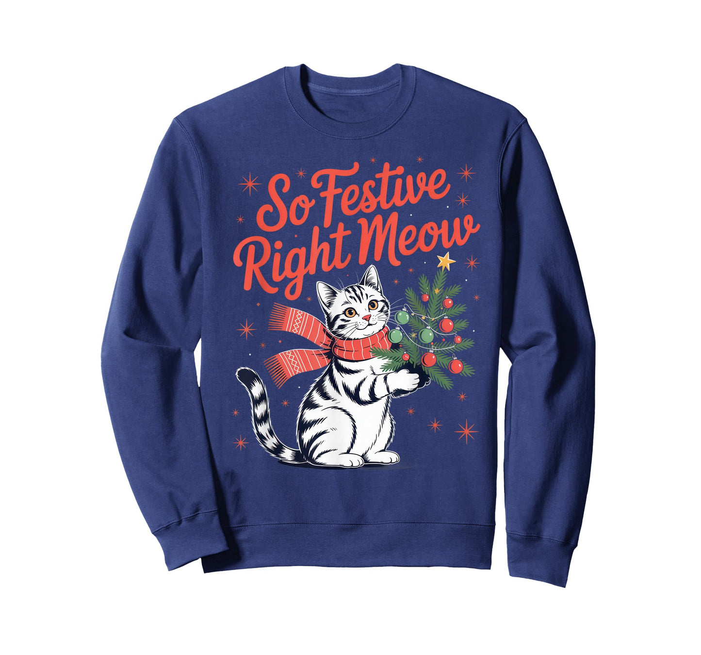 So Festive Right Meow Cat Lovers Celebrating Christmas T-Shirt