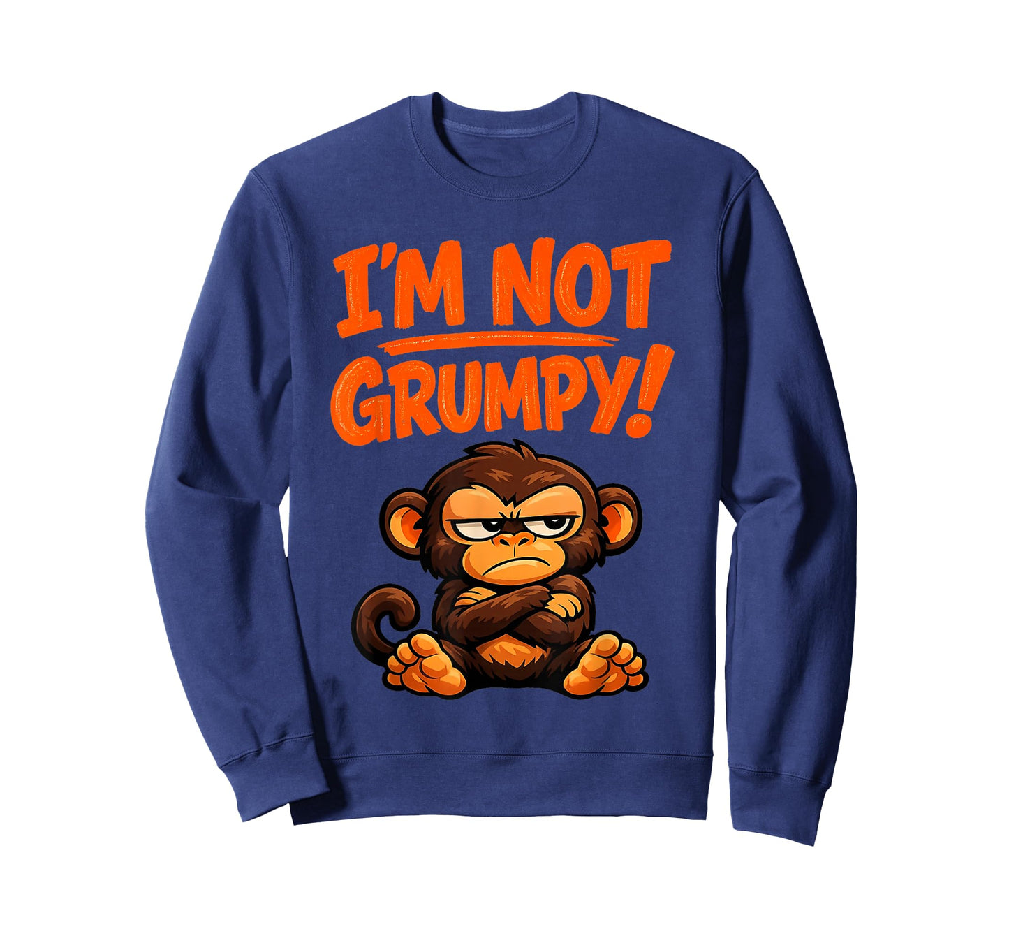 I’m Not Grumpy Funny Angry Monkey Cartoon T-Shirt