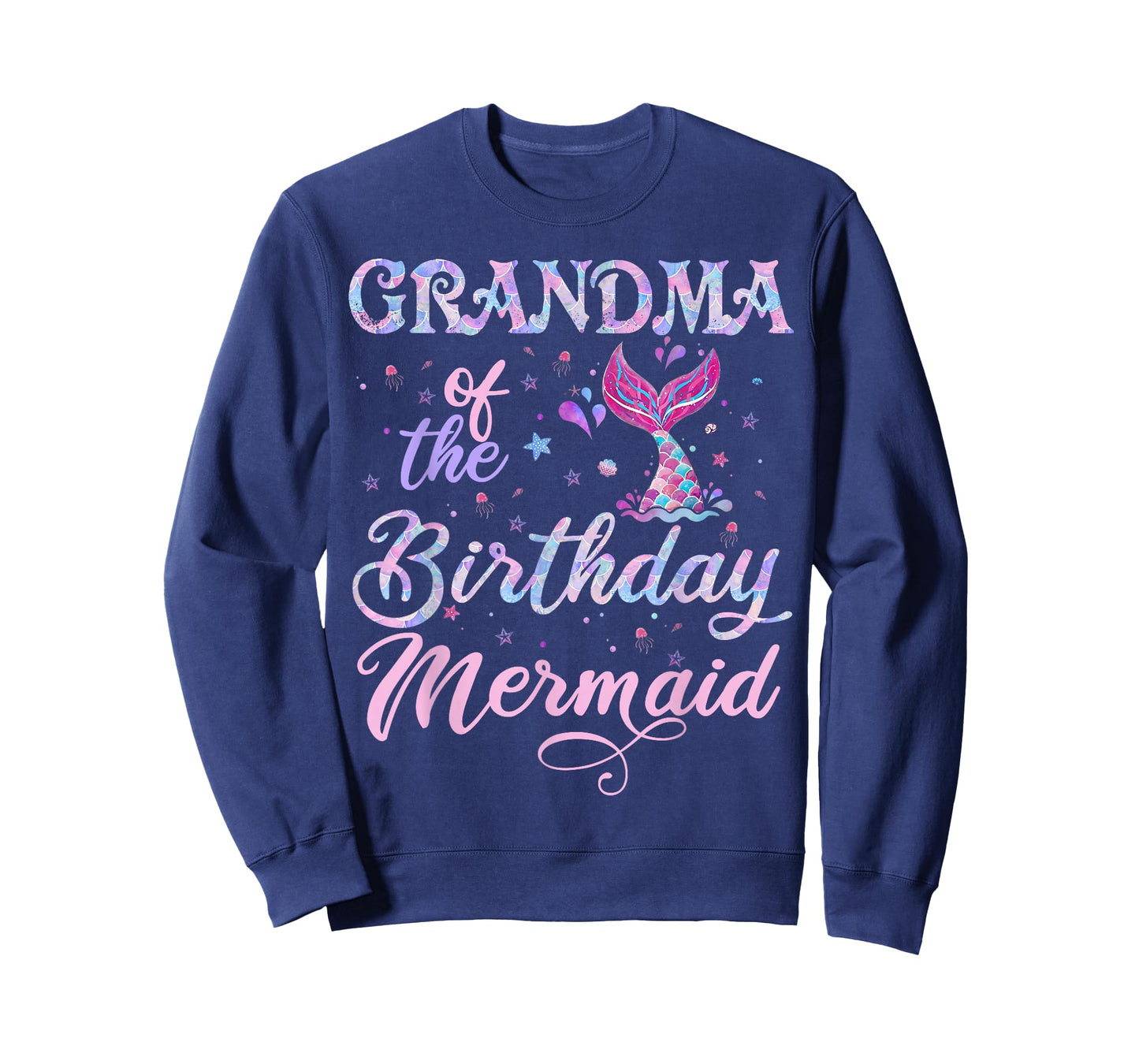 Funny Bday Family Matching Grandma of The Birthday Mermaid T-Shirt