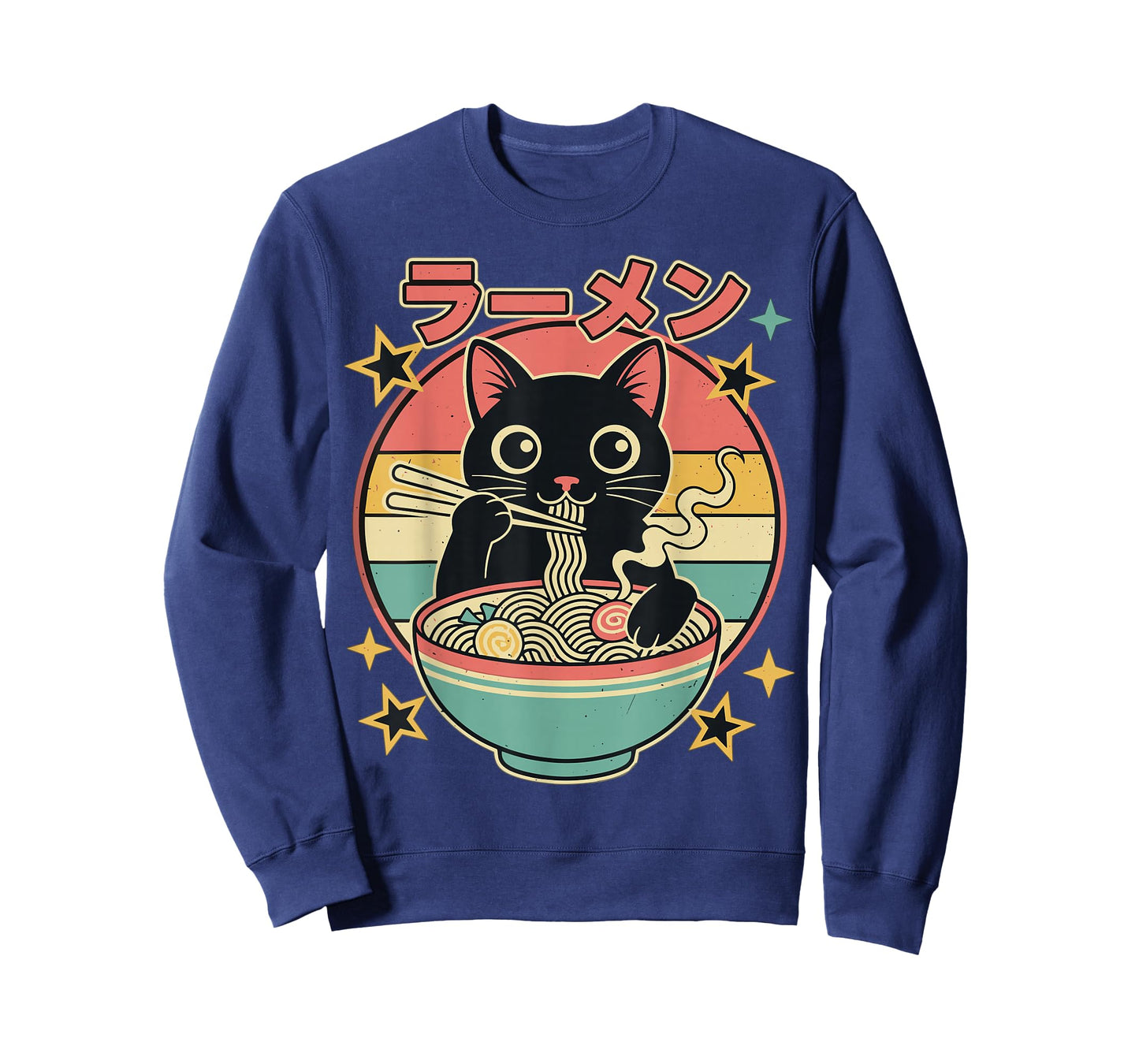 Ramen Cat Noodle Bowl Retro Japanese Anime T-Shirt