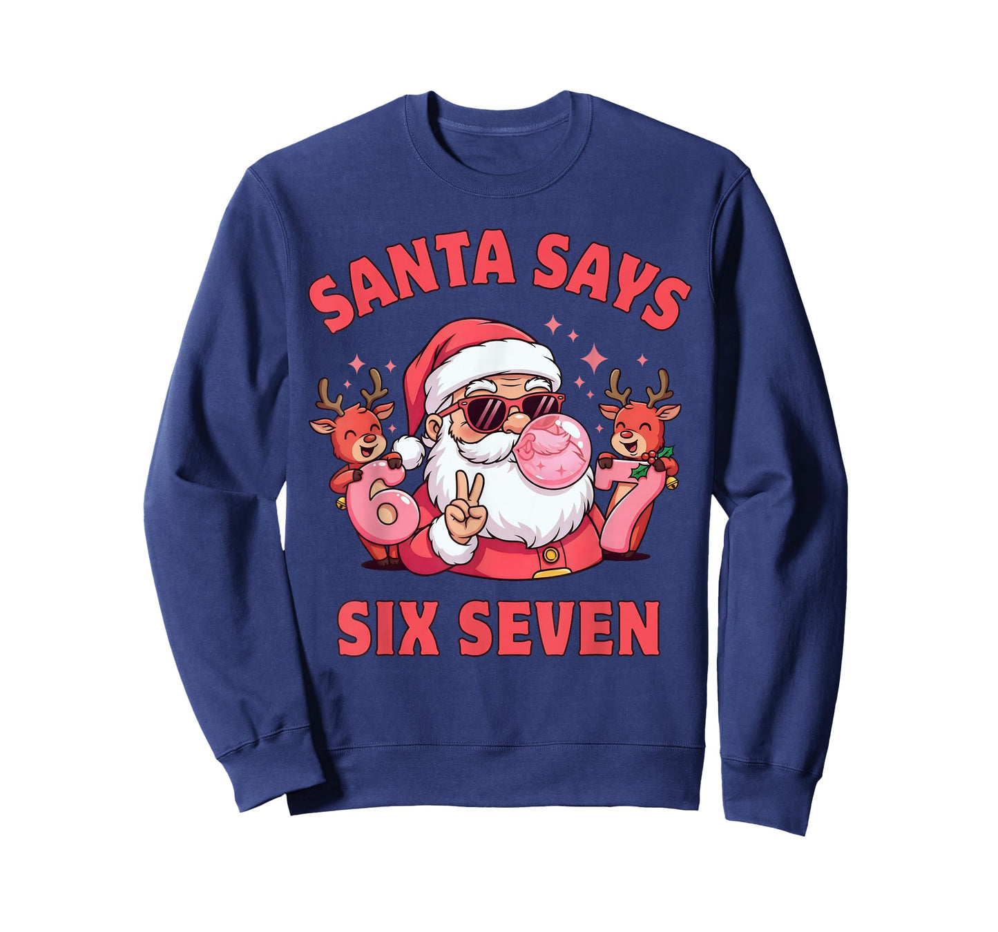 Santa Says 67 Funny Six Seven Xmas Meme Kids 6 7 Christmas T-Shirt