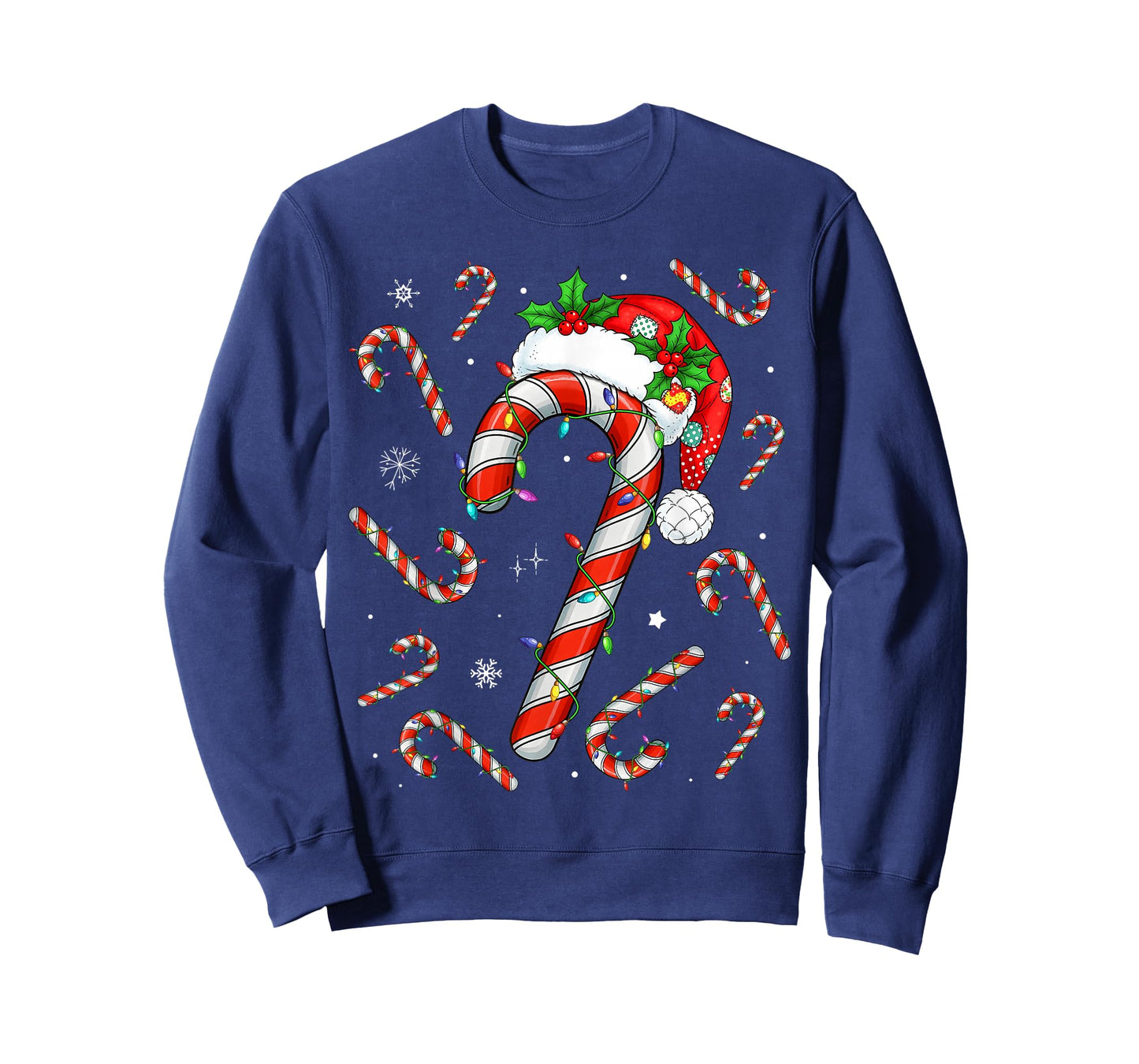 Christmas Candy Cane Santa Xmas Kids Toddler Youth Women Men T-Shirt