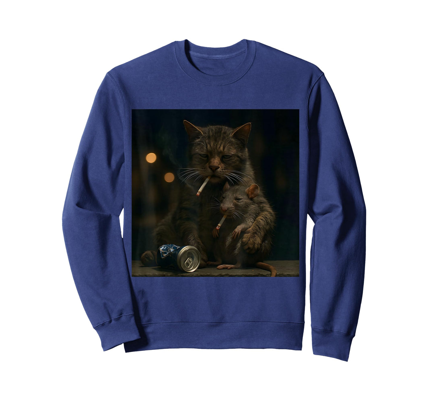 Cat Smoking with Rat Funny Meme Cat T-Shirt