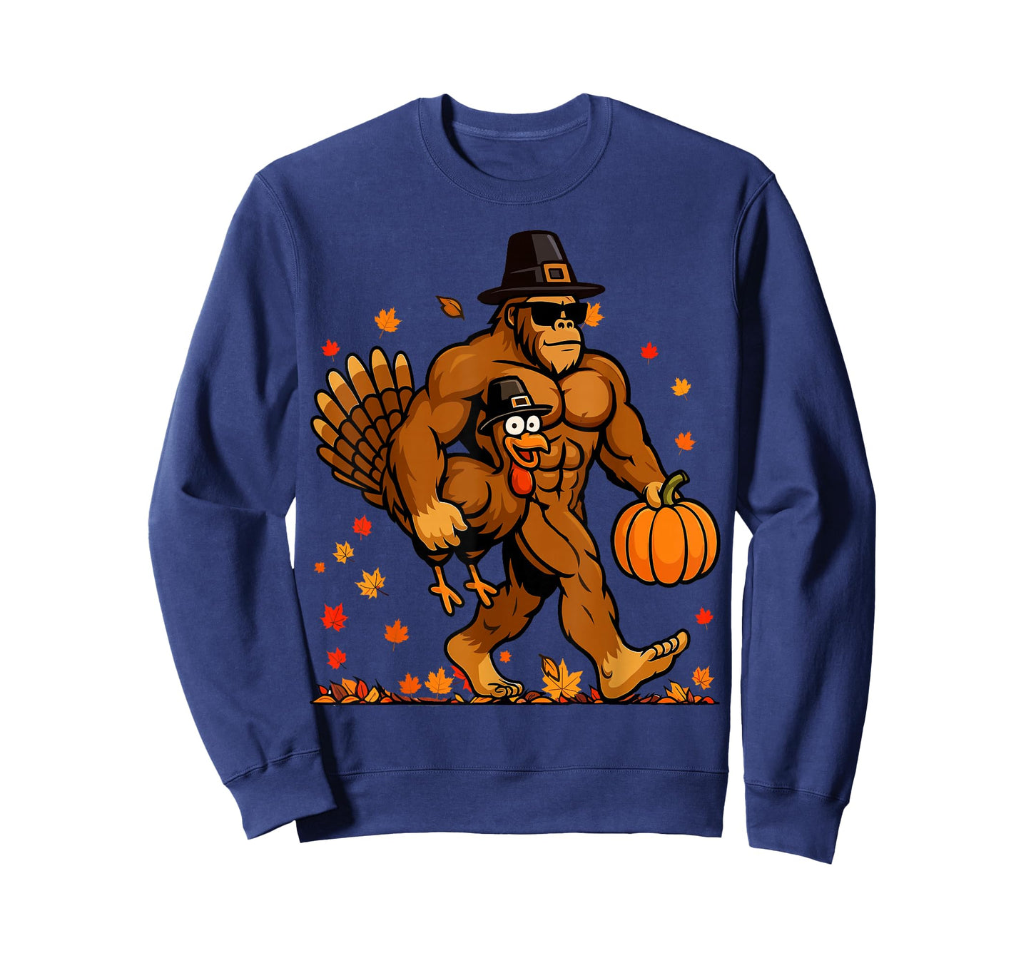 Bigfoot Thanksgiving Turkey Funny Thanksgiving Sasquatch T-Shirt