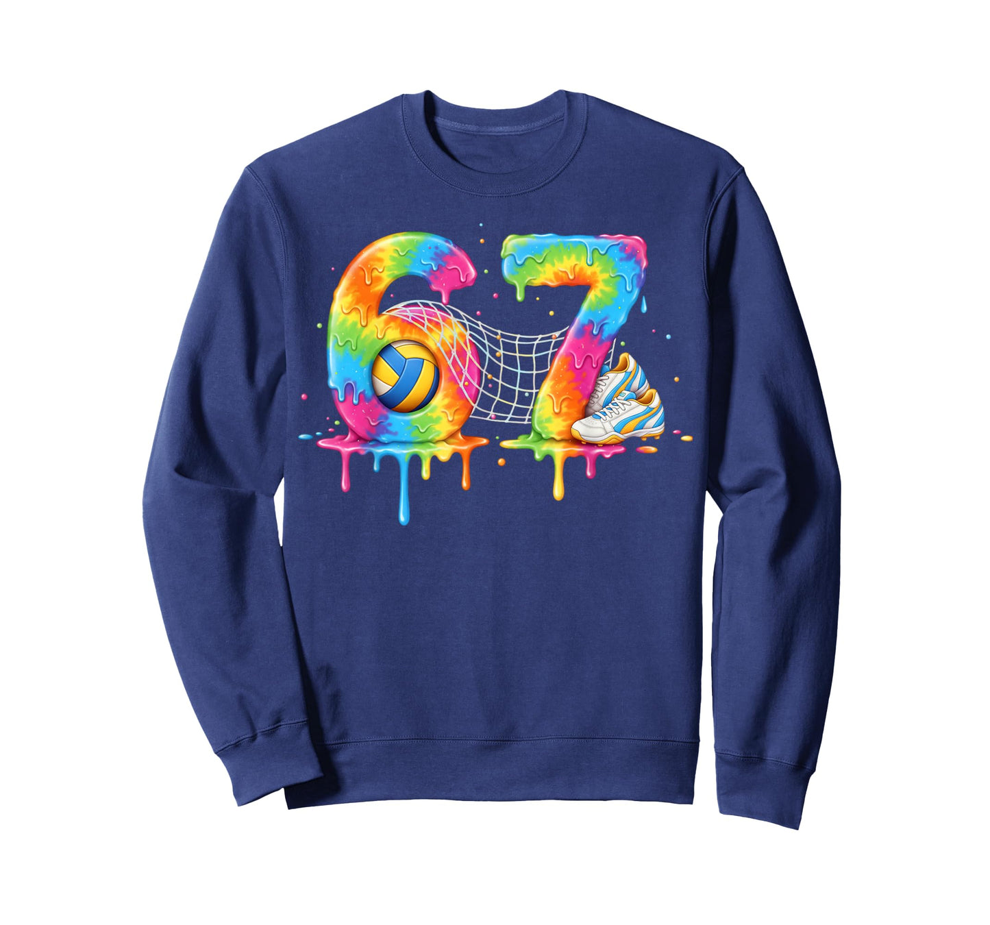 Kids Meme 67 Six 6 Seven 7 Icecream Drip Volleyball Net Shoe T-Shirt