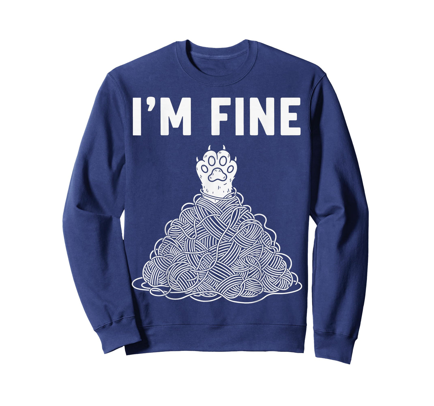 I'm Fine Funny Cat Paw Reaching Out Sarcastic Meme T-Shirt