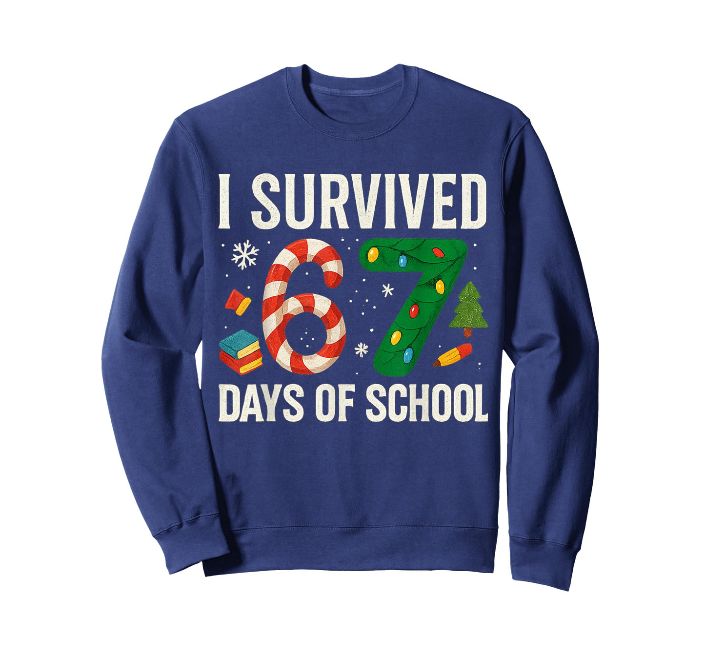 I Survived 67 Days of School Christmas Red Plaid for Student T-Shirt