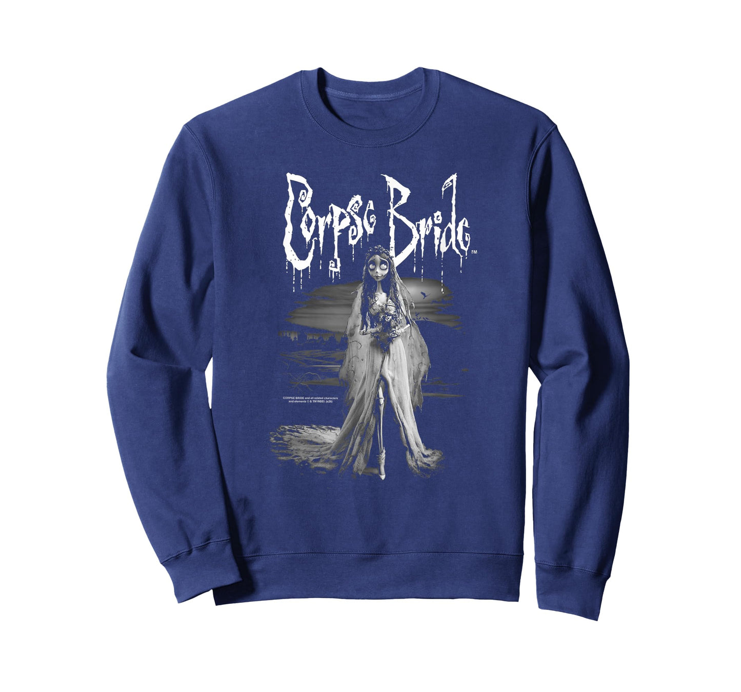 Corpse Bride Black and White Emily with Logo Halloween T-Shirt