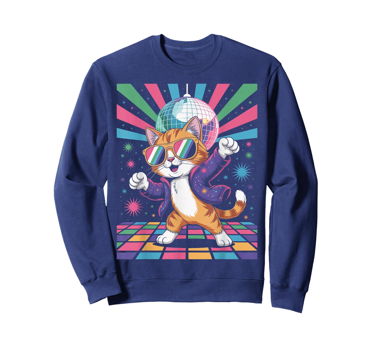 Cool Dancing Disco Cat 70s 80s Retro Style Funky Animals T-Shirt
