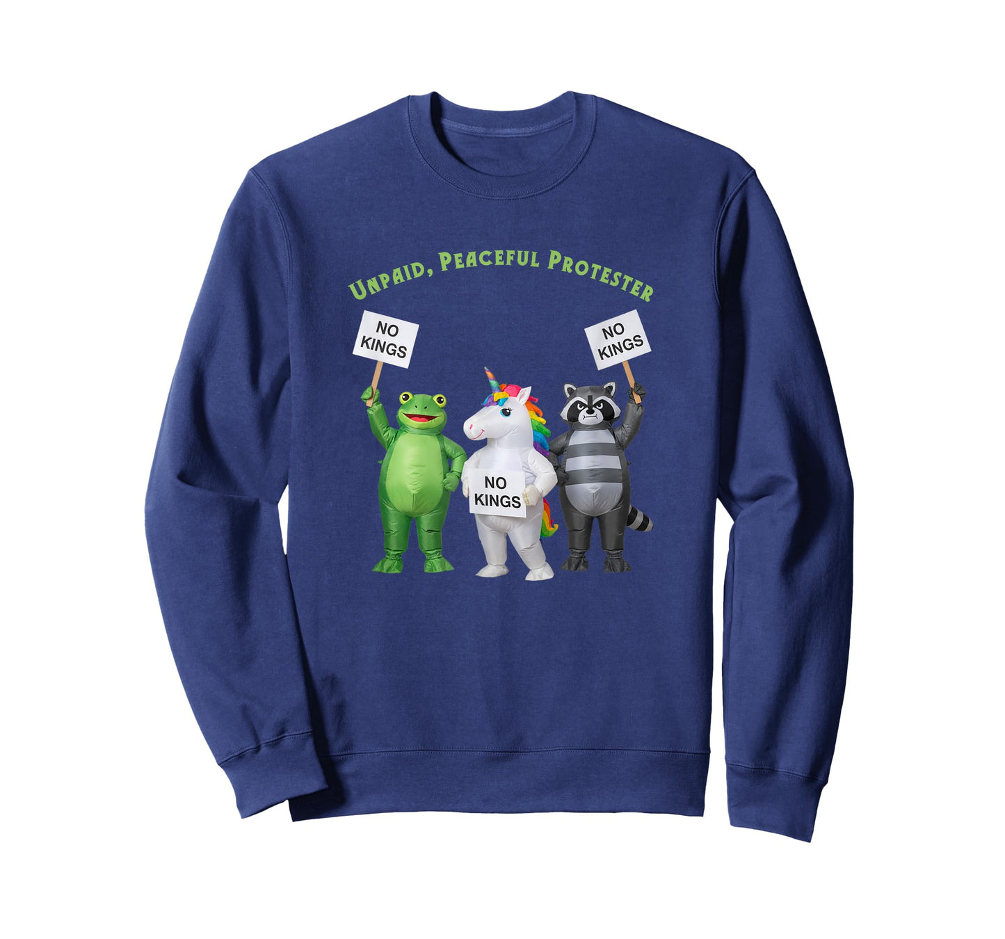 No Kings Unpaid Peaceful Protester Frog and Unicorn T-Shirt