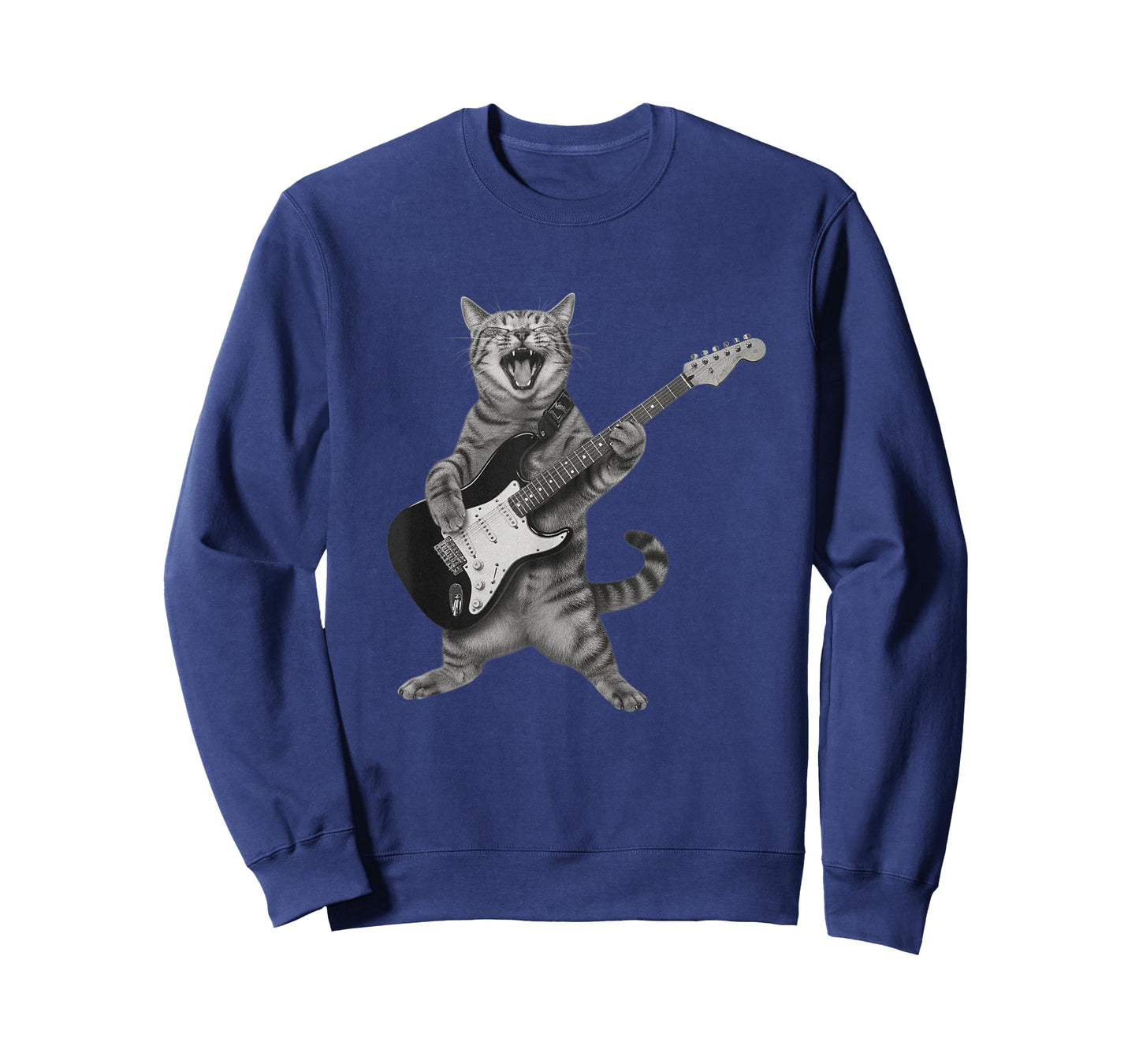 Guitarist Cat Playing Guitar Rock Music Musician Men Women T-Shirt