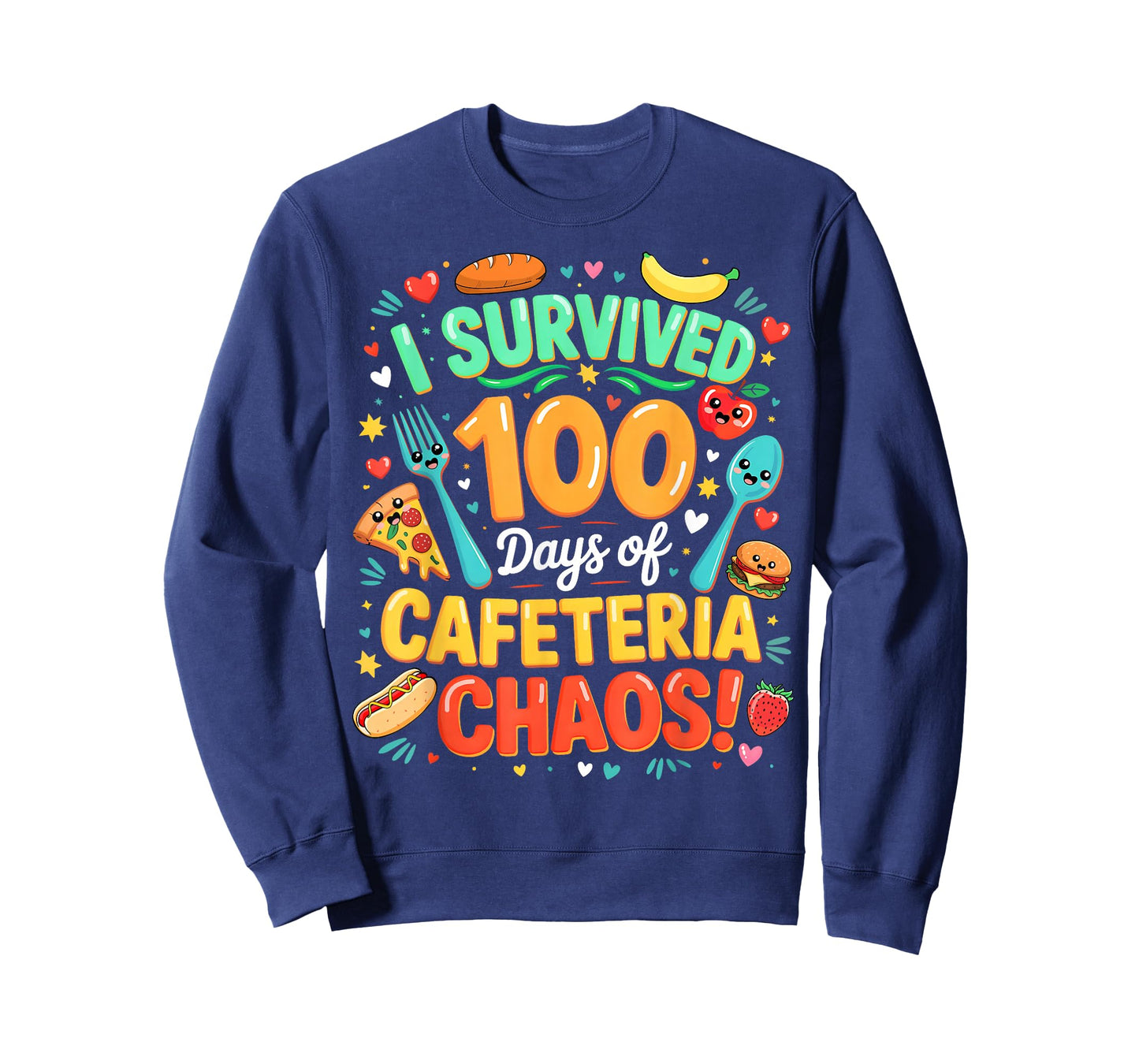 I Survived 100 Days of School Cafeteria Chaos Lunch Lady T-Shirt