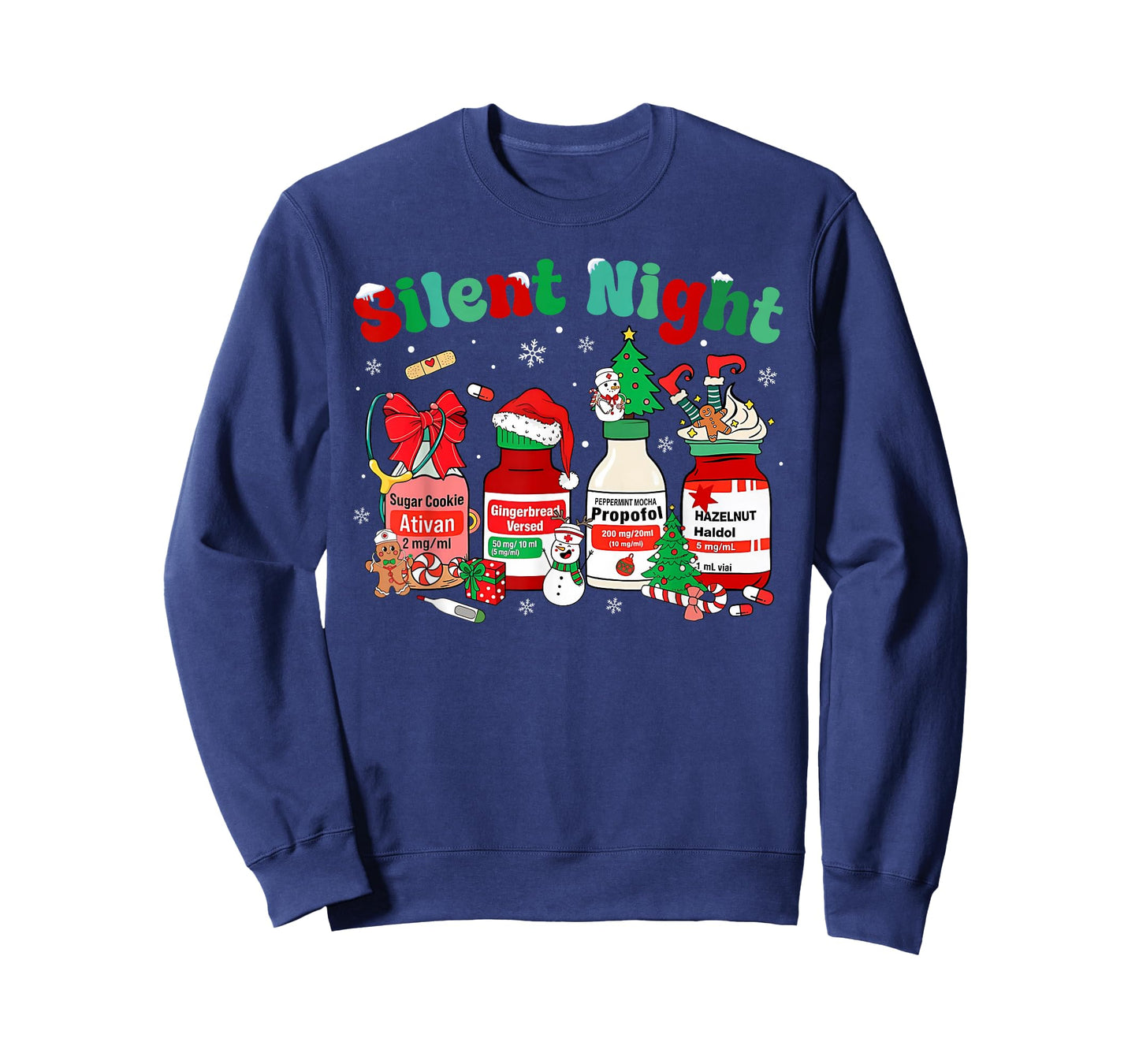 Retro Propofol Silent Night ICU Nurses Funny Merry Christmas T-Shirt